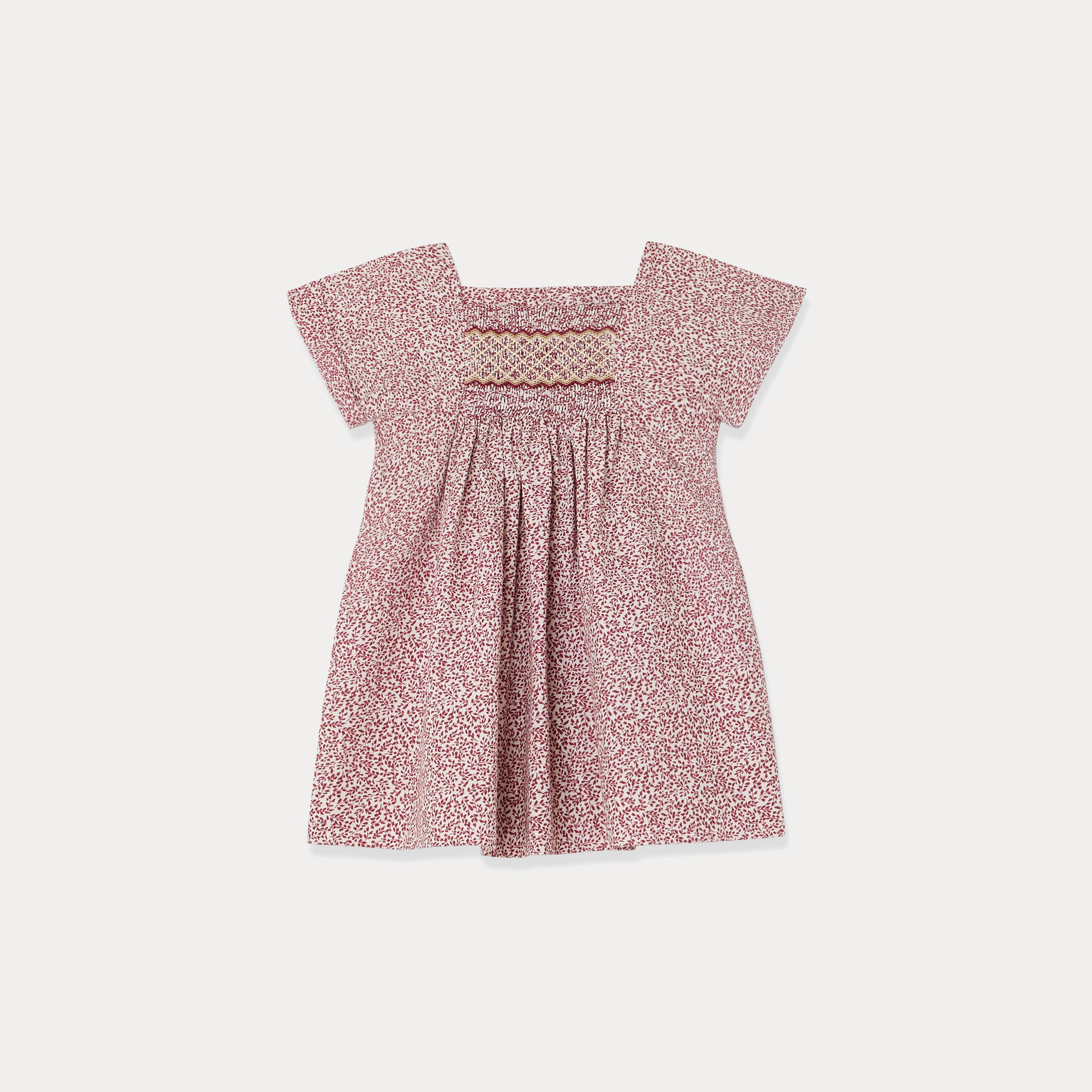 Baby Girls Red Floral Cotton Dress