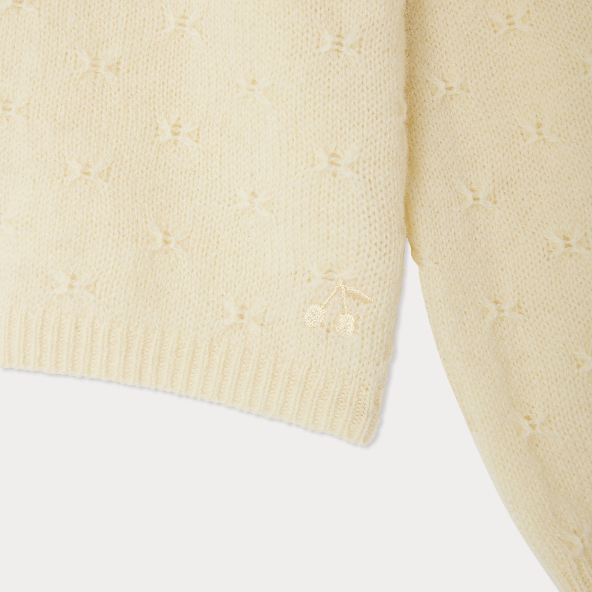 Girls Light Yellow Wool Cardigan