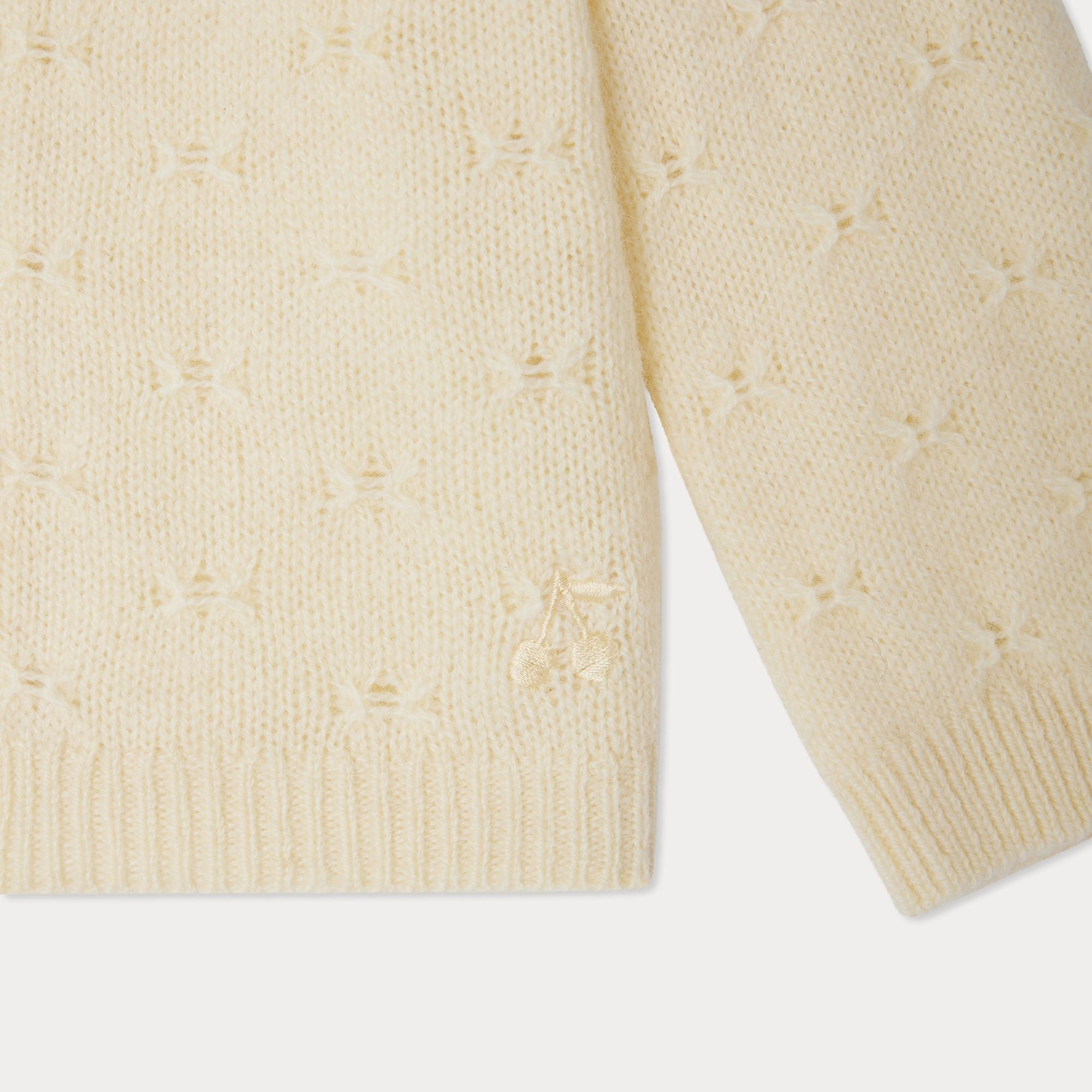 Baby Girls Light Yellow Knit Wool Cardigan