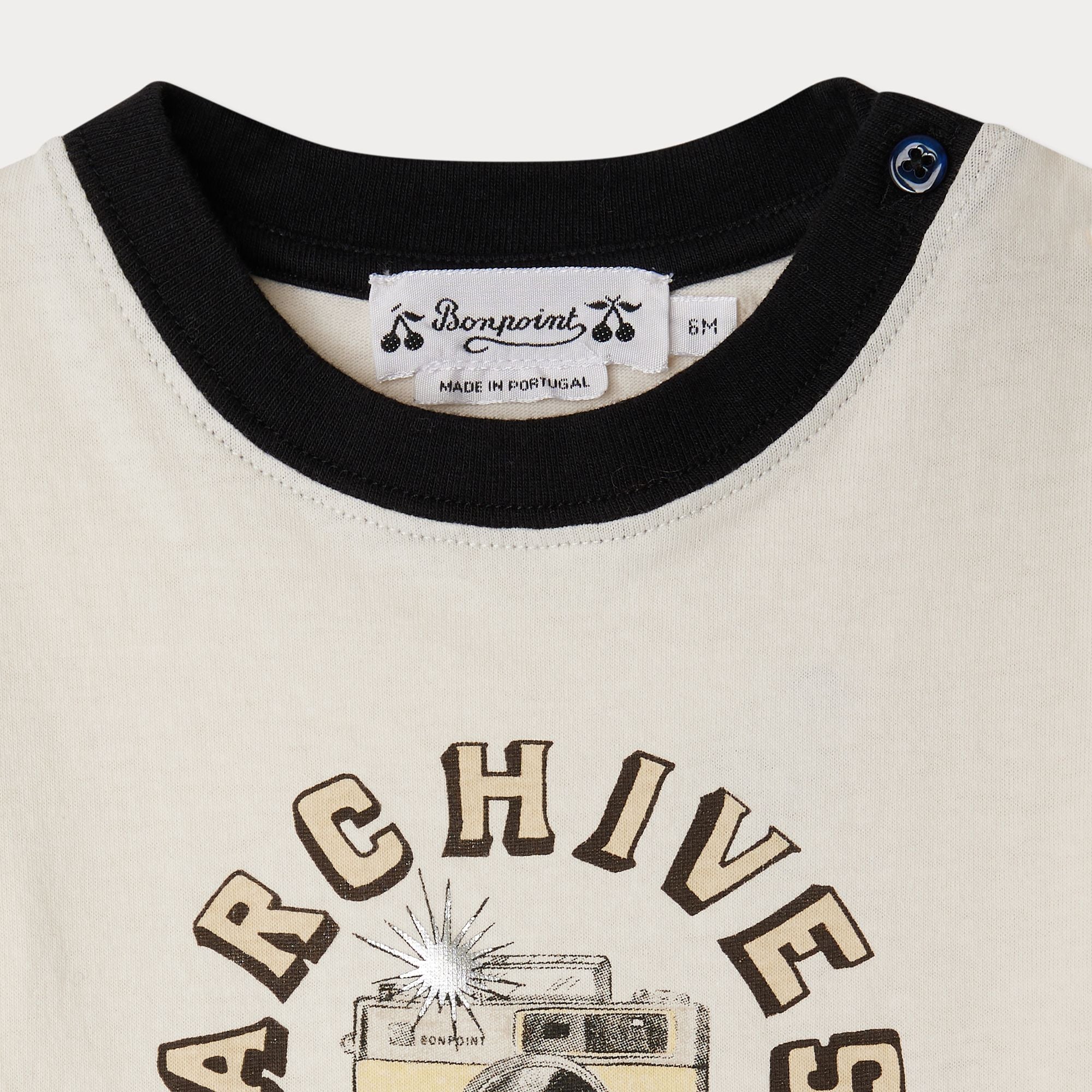 Baby Boys Ivory Logo Cotton T-Shirt