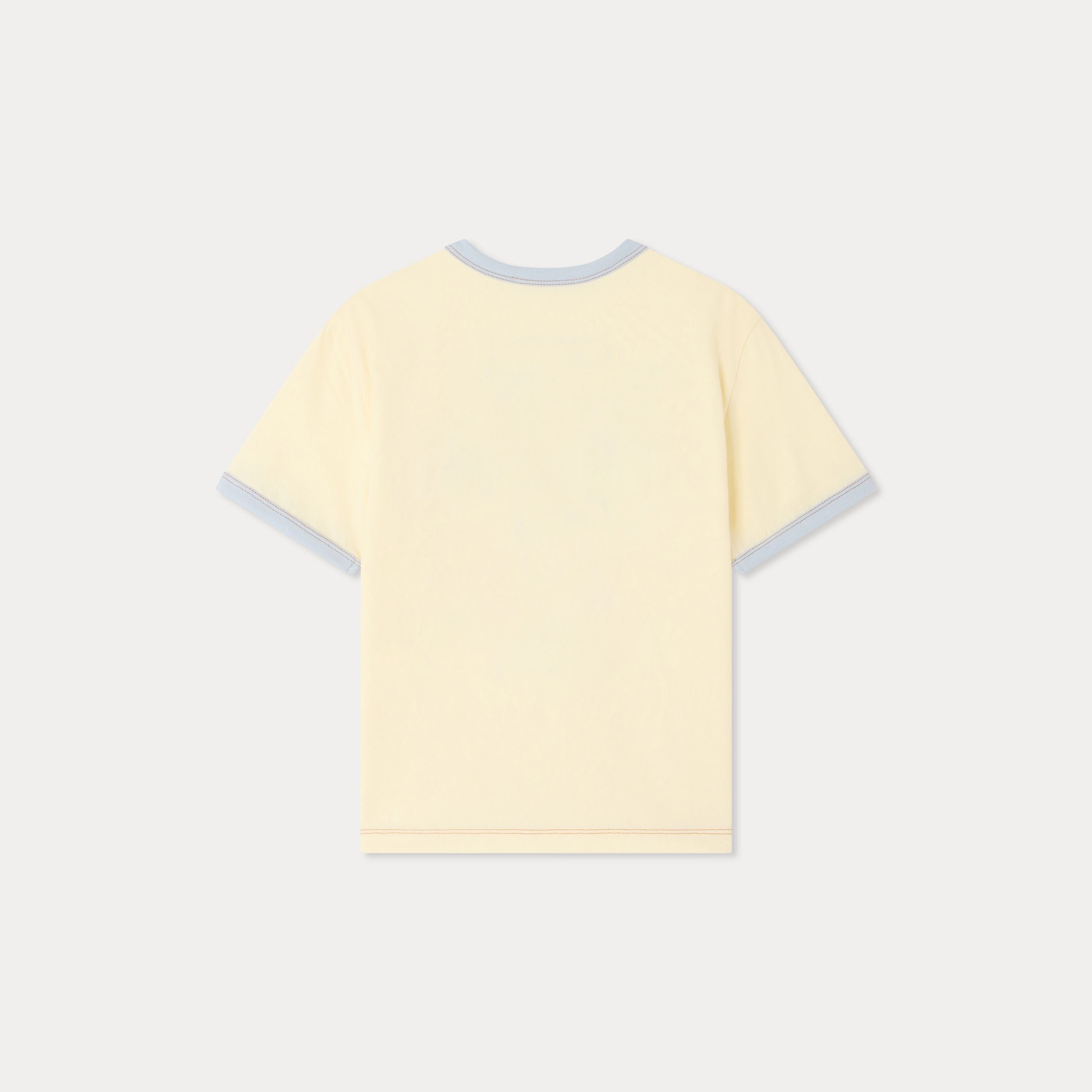 Boys Light Yellow Printed Cotton T-Shirt