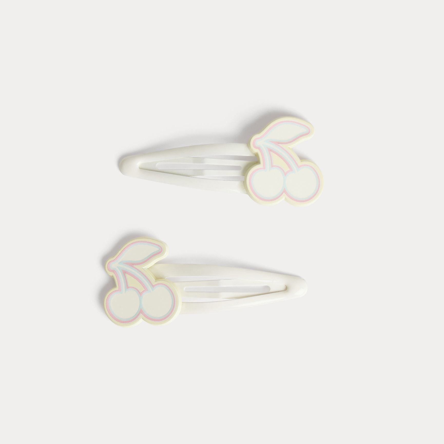 Girls White Cherry Hair Clips
