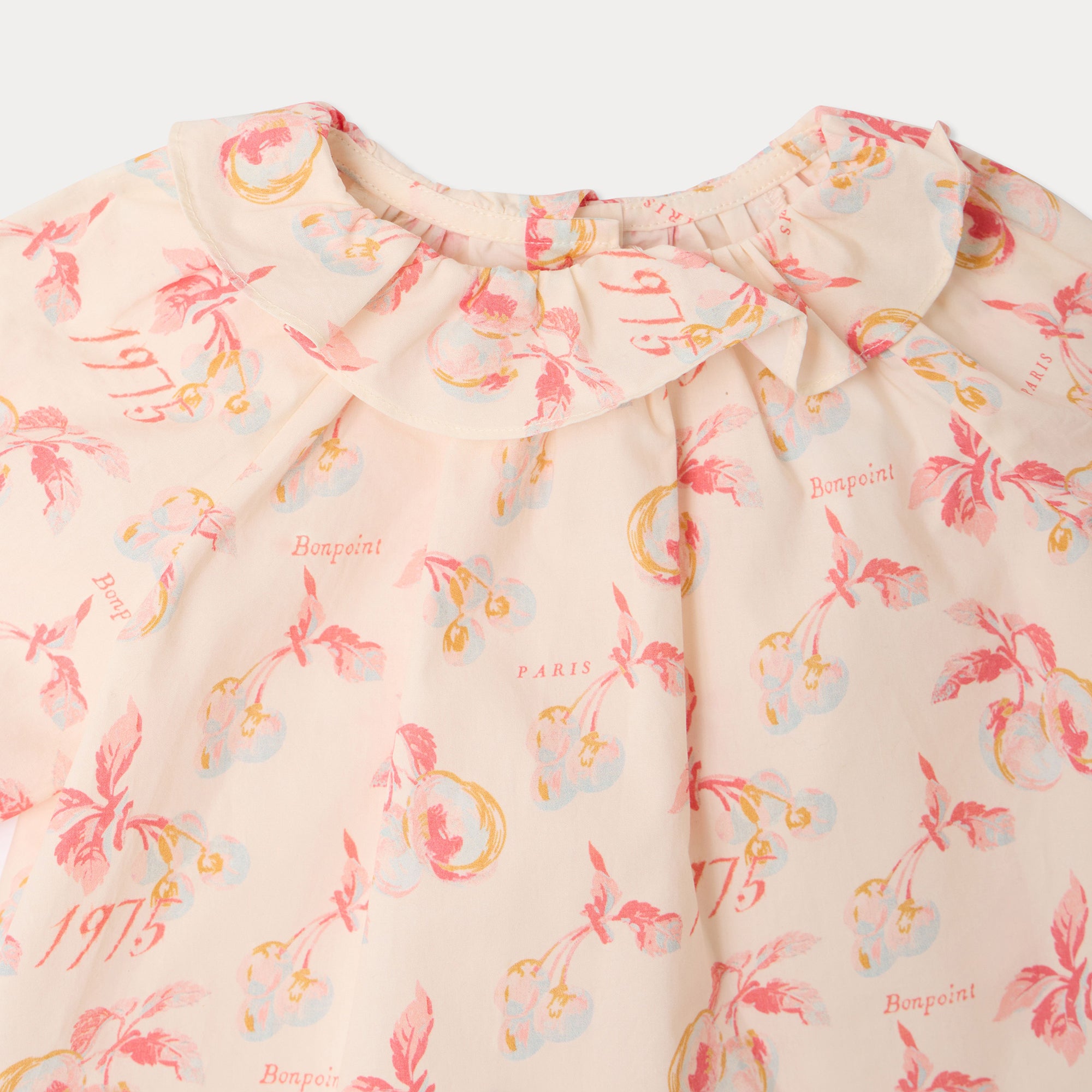 Baby Girls Pink Cherry Printed Cotton Blouse