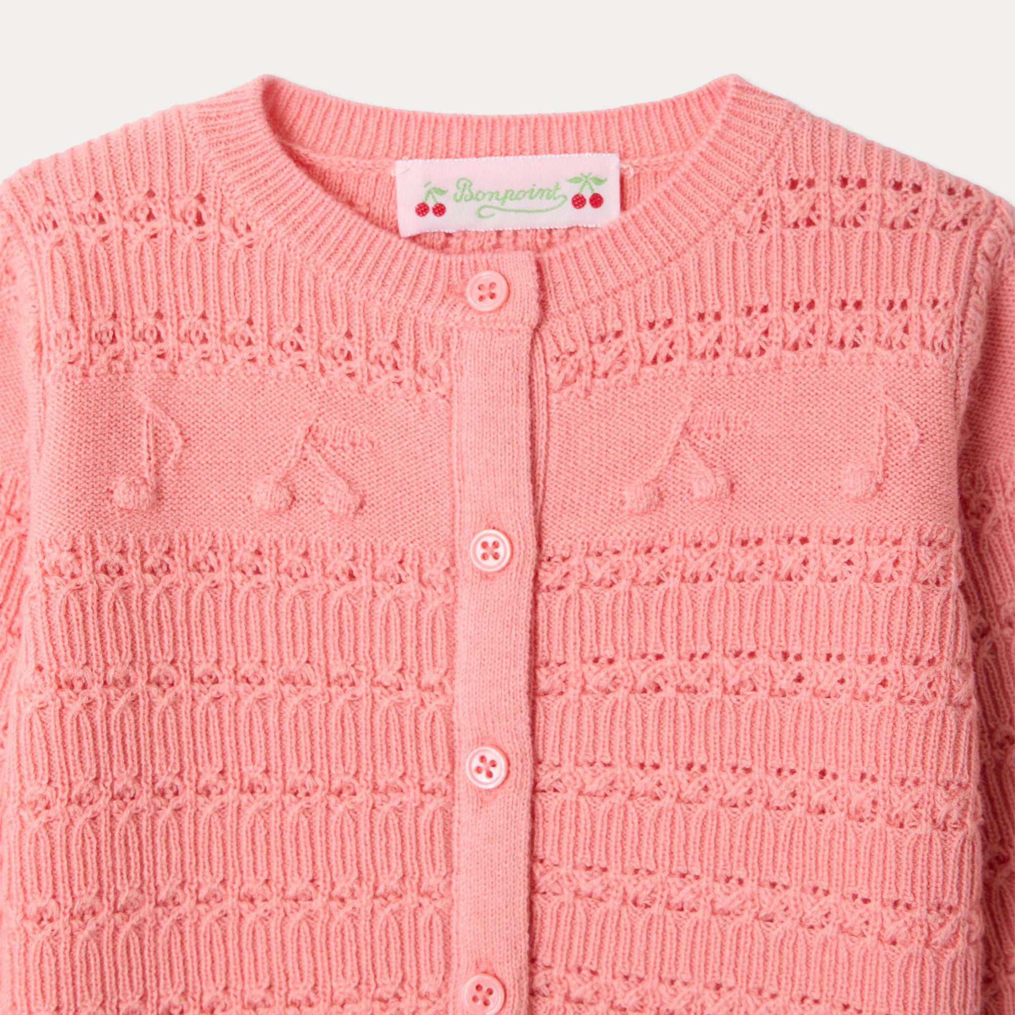 Baby Girls Pink Wool Knit Cardigan