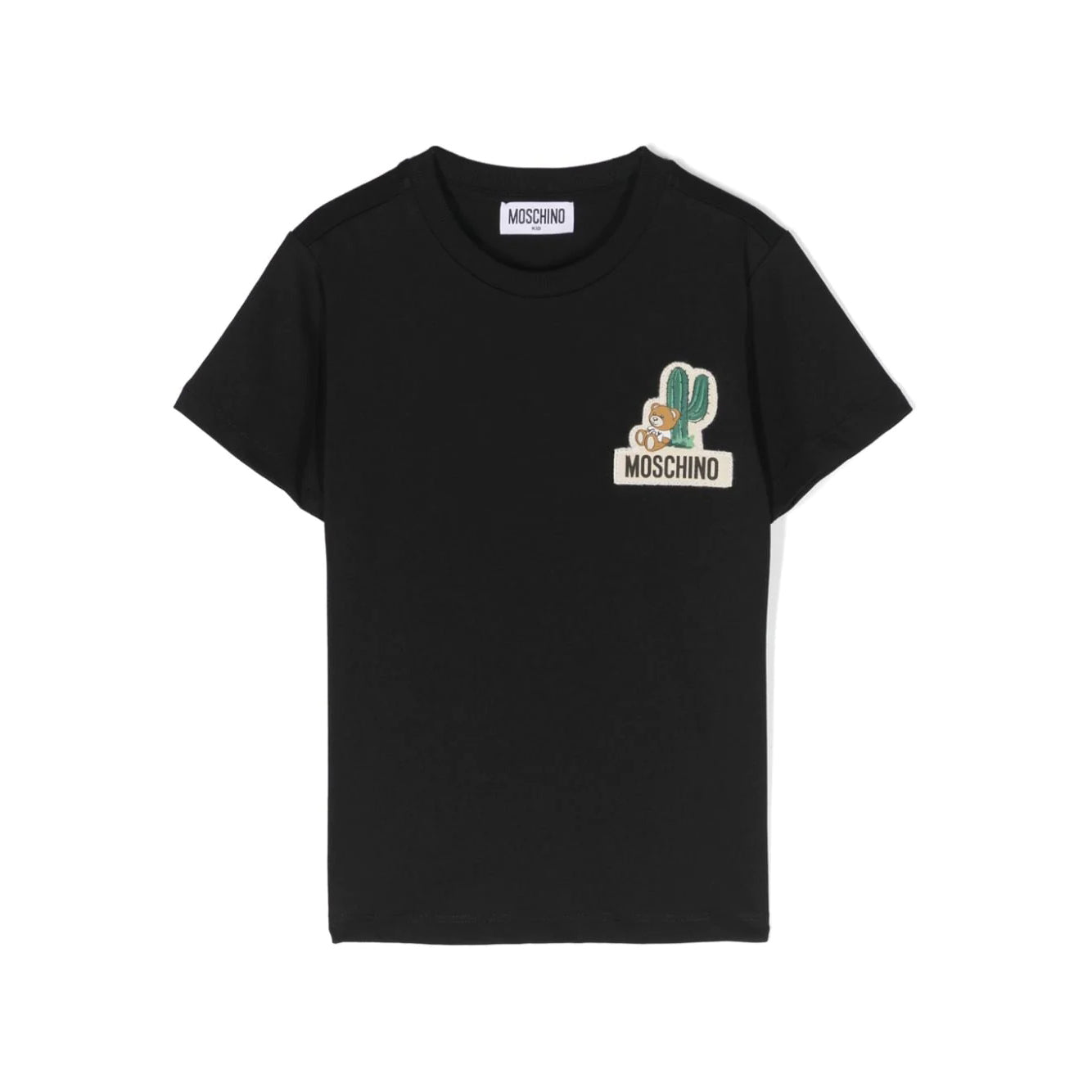 Boys & Girls Black Cotton T-Shirt