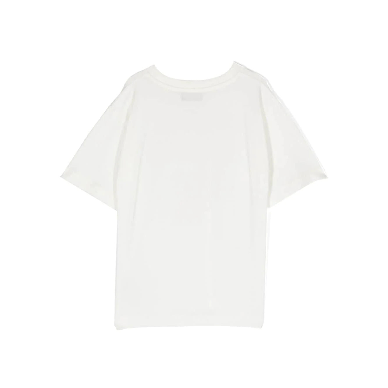 Girls White Teddy Cotton T-Shirt