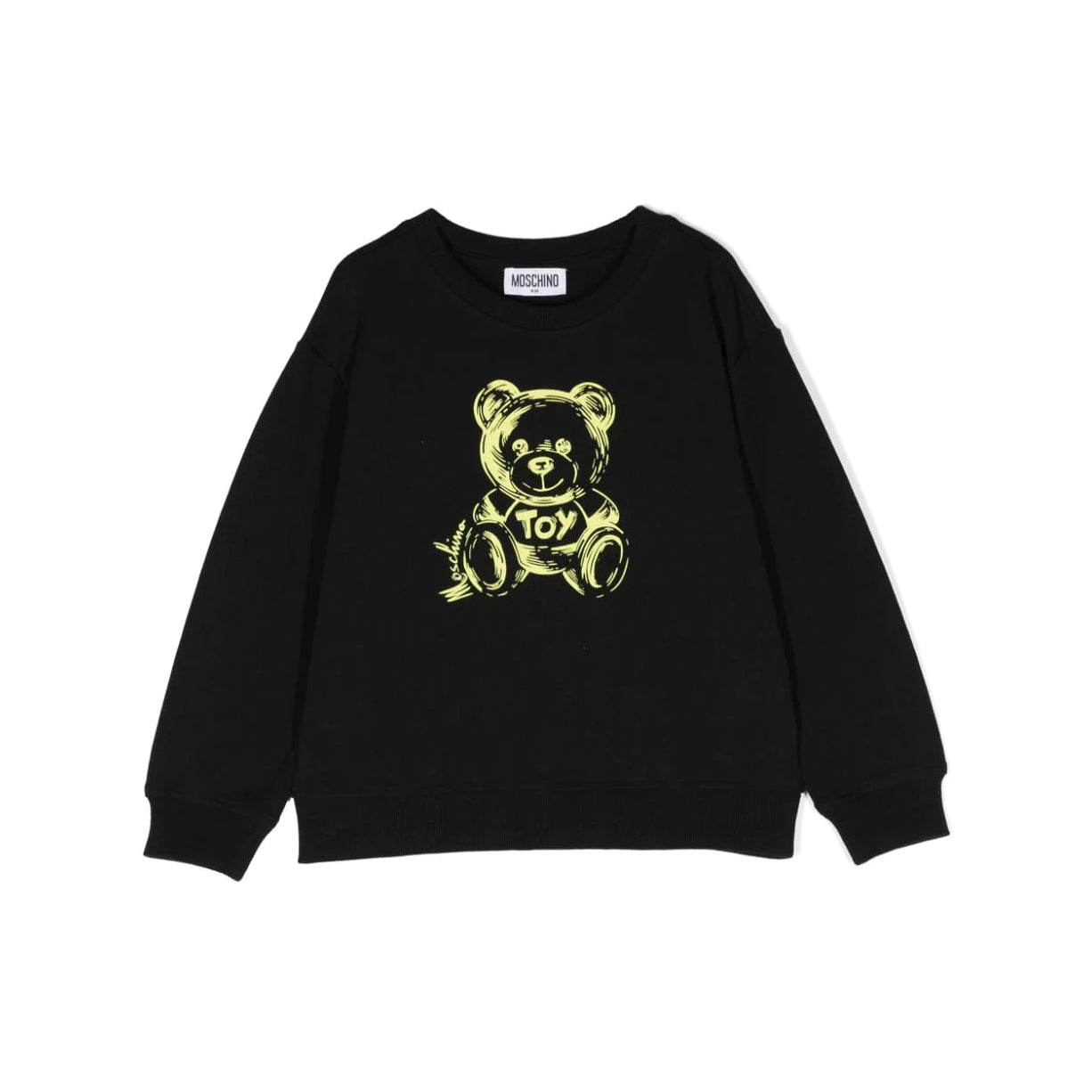 Boys & Girls Black Teddy Bear Cotton Sweatshirt