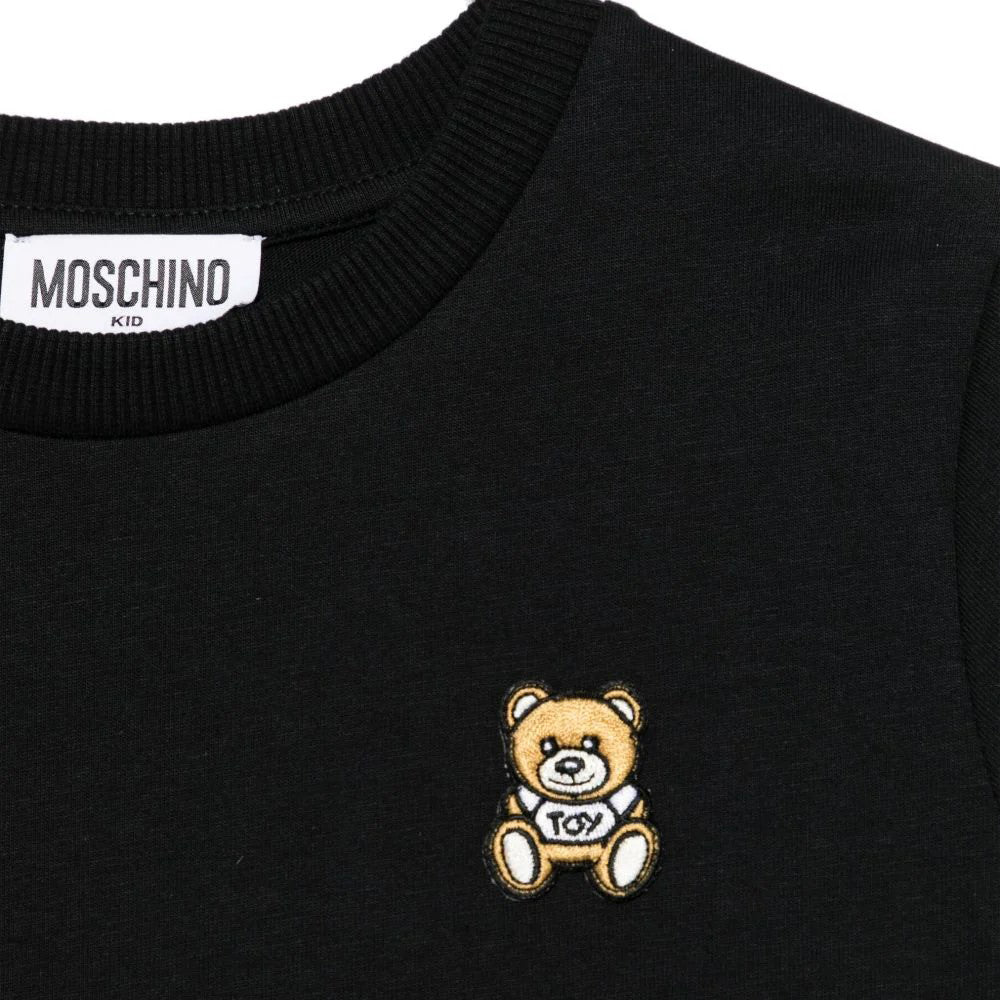 Boys & Girls Black Logo Cotton T-Shirt