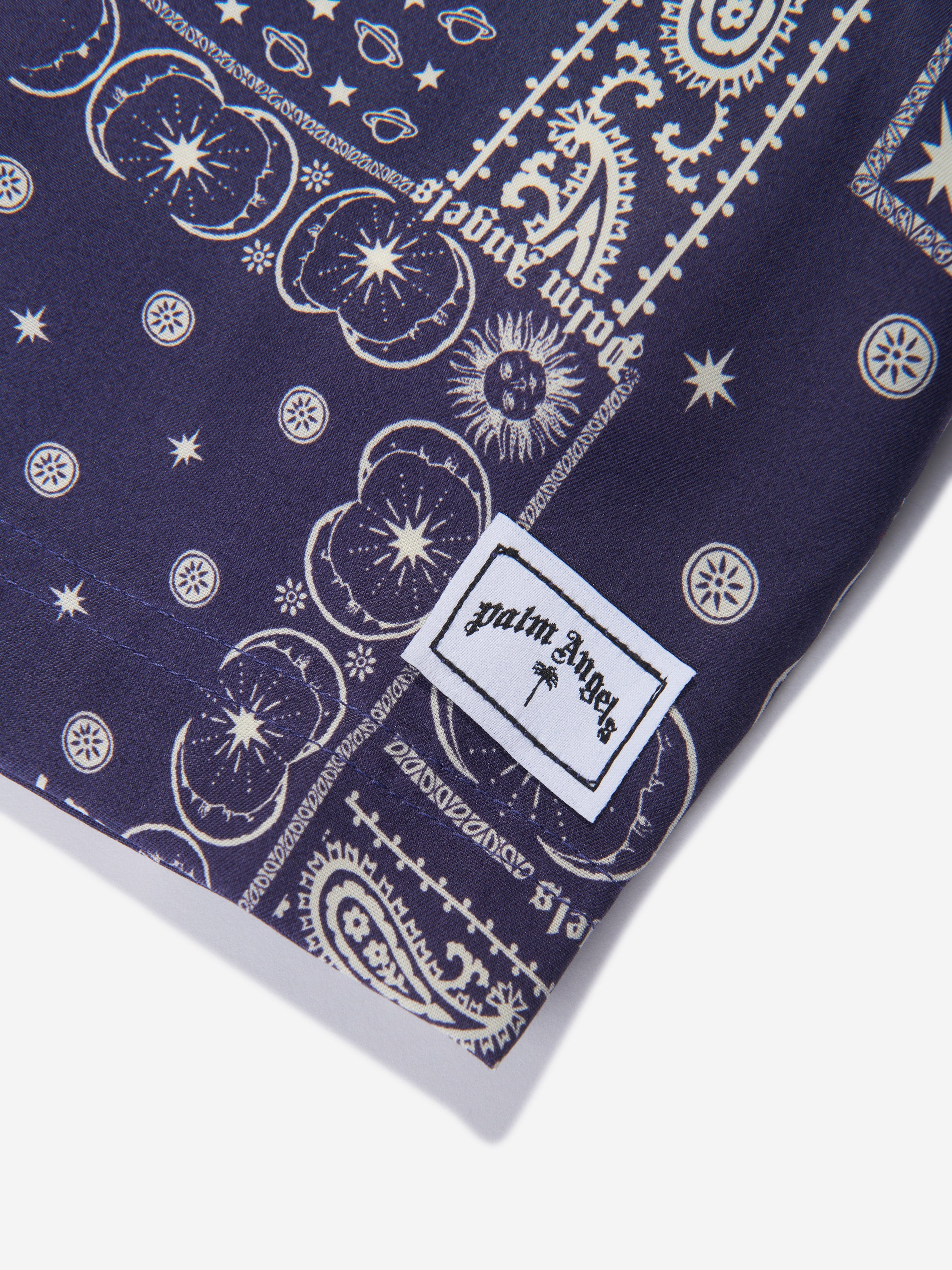 Palm Angels Boys Astrology Print Shirt in Navy