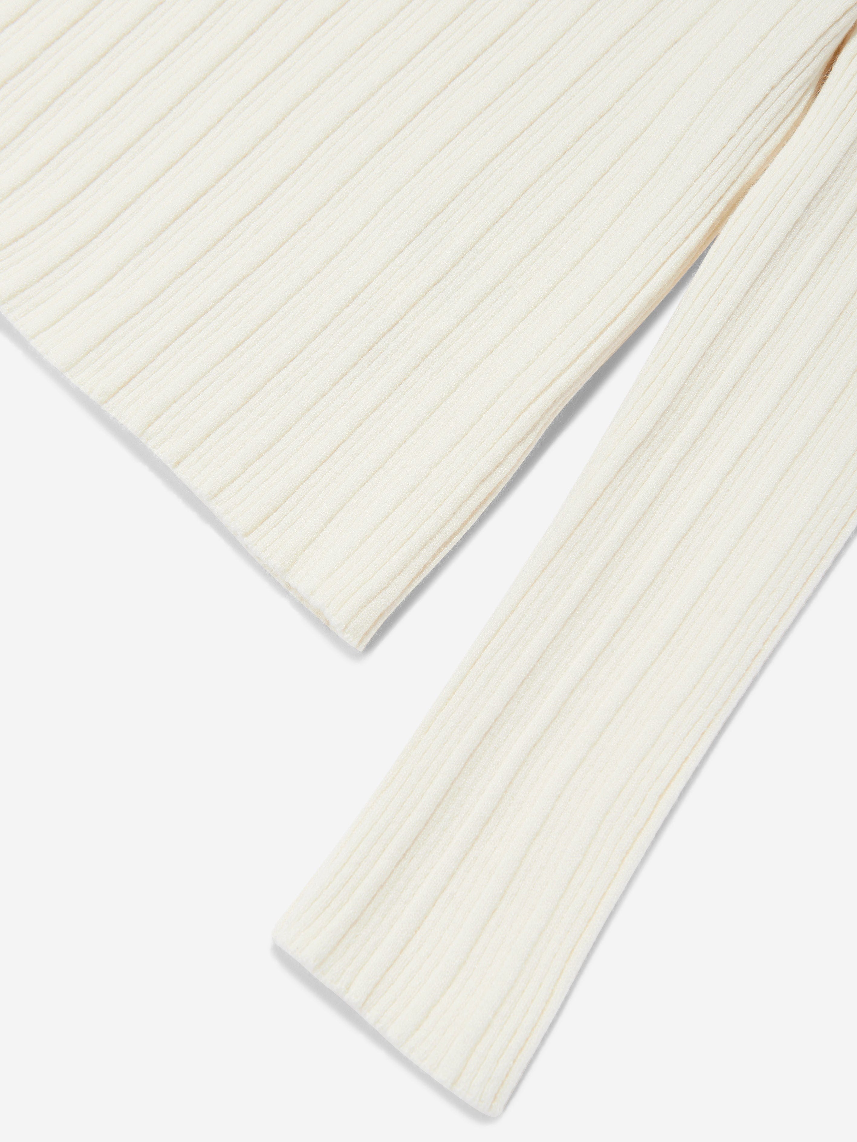Girls Ribbed Jumper in White