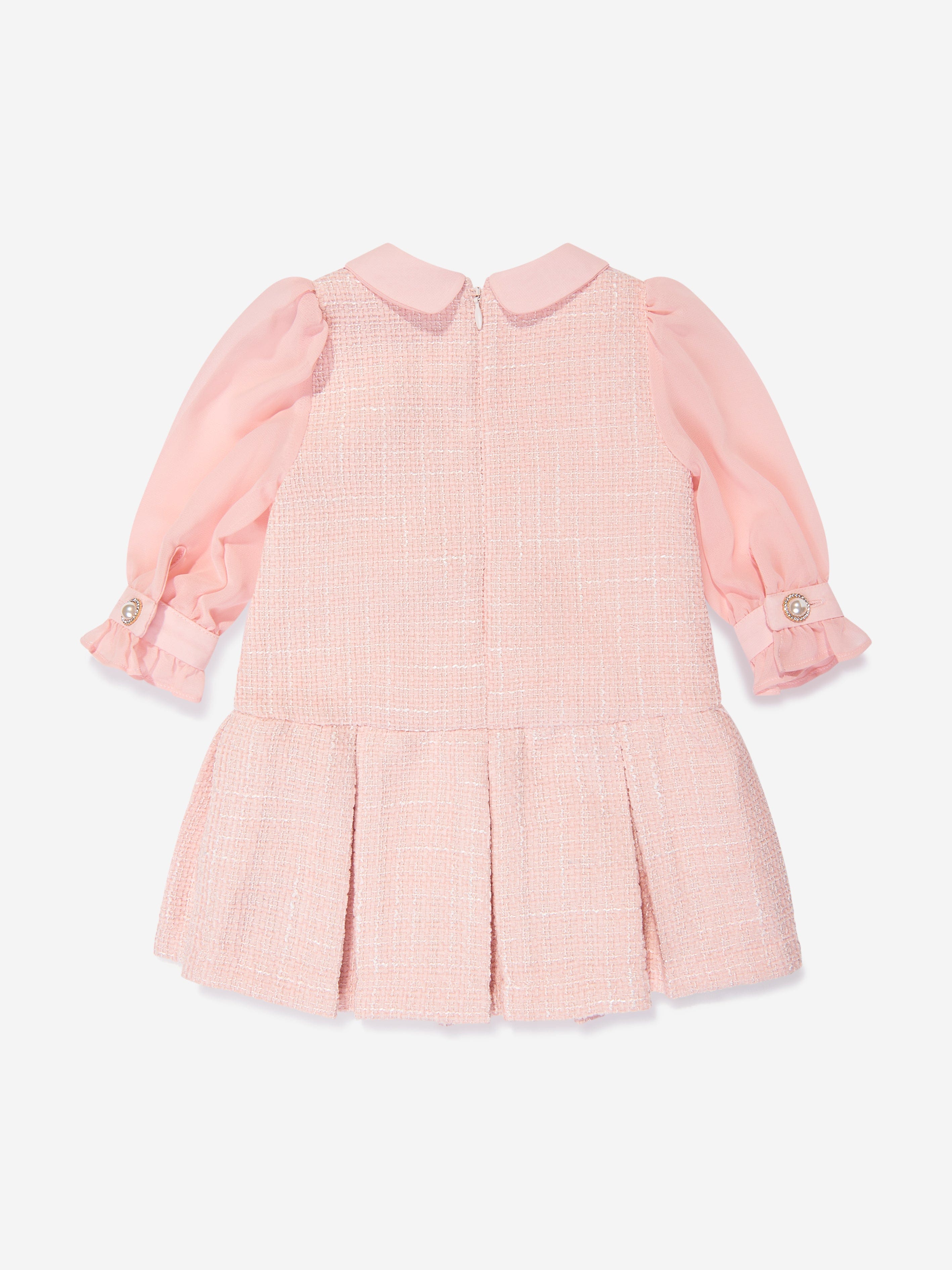 Baby Girls Tweed Dress in Pink