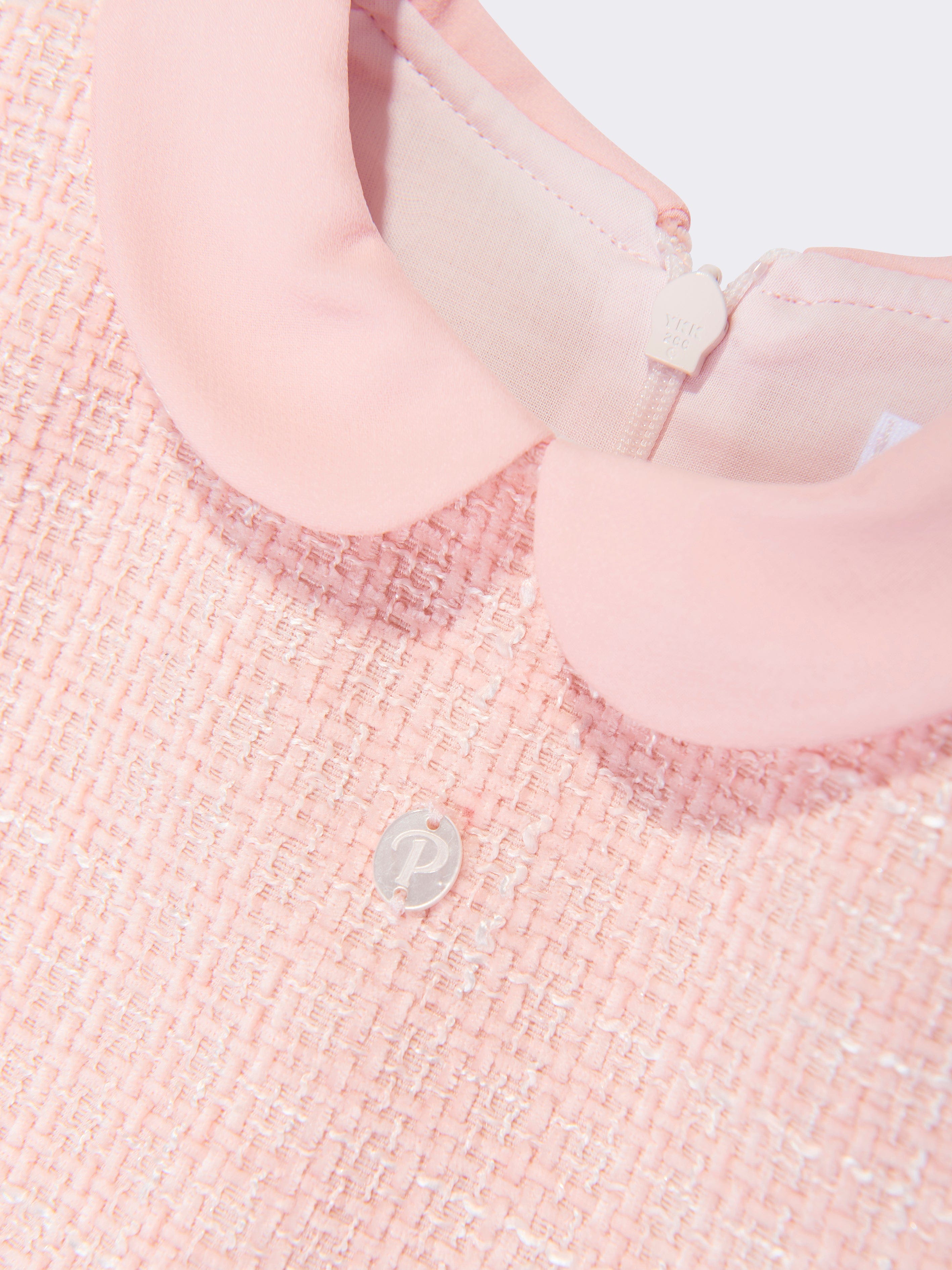 Baby Girls Tweed Dress in Pink