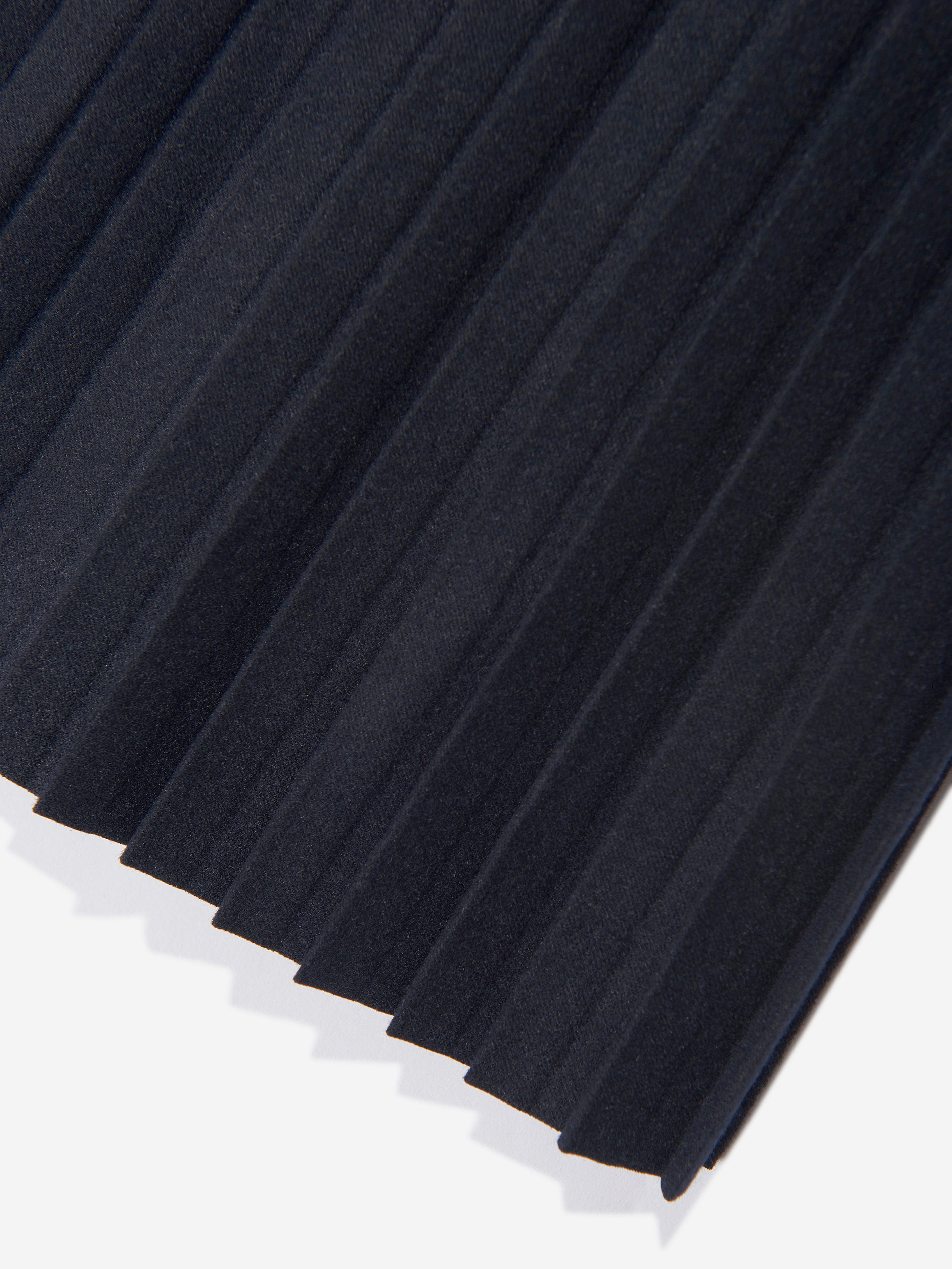 Girls Pleated Bow Dress in Navy
