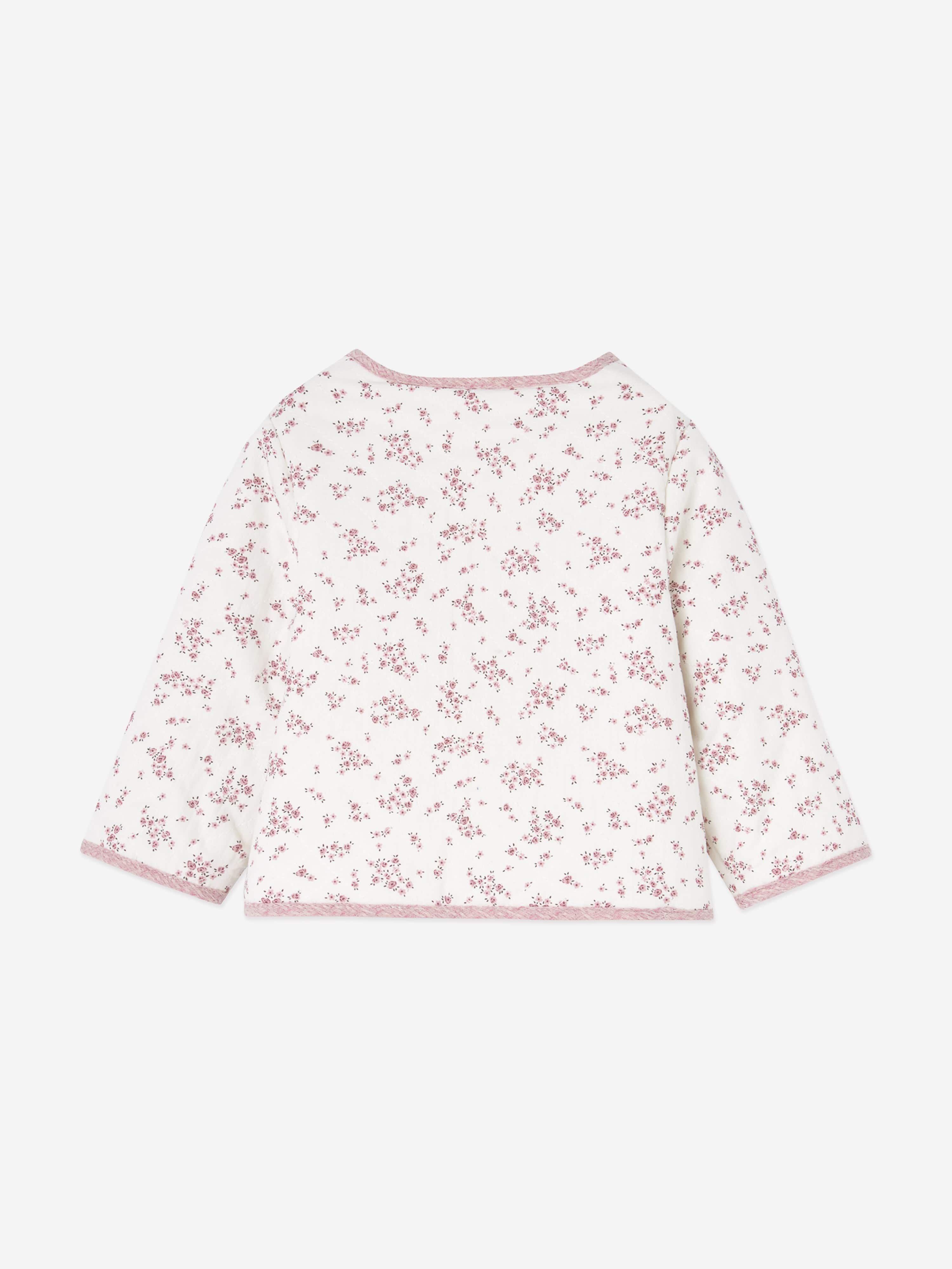 Baby Girls Floral Jacket in White