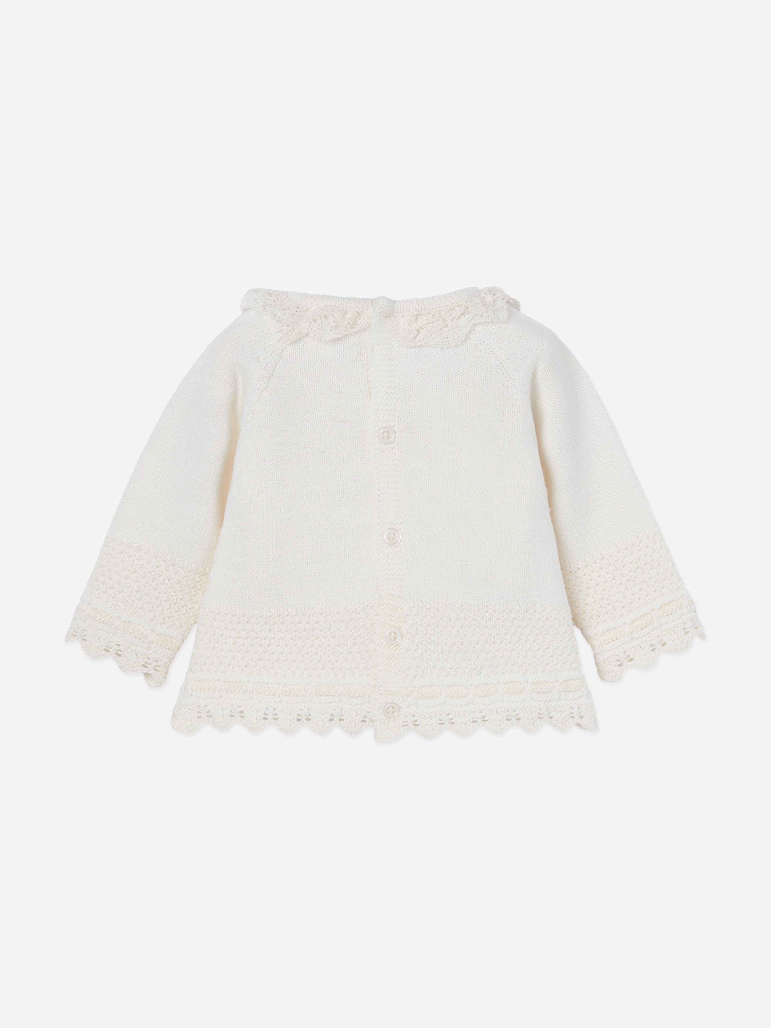 Baby Knitted 2 Piece Set in Ivory