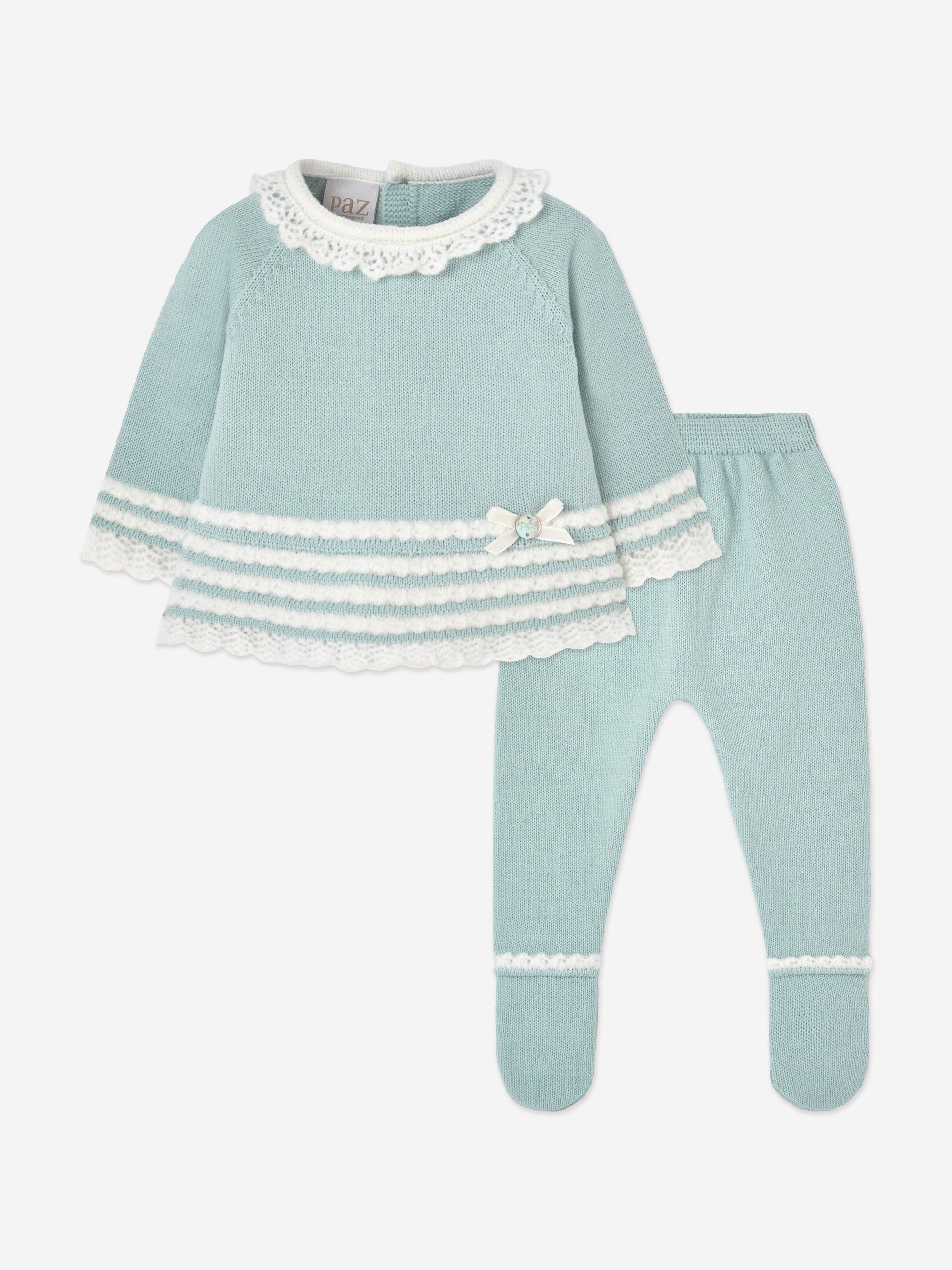 Baby Girls Knitted 2 Piece Set in Green