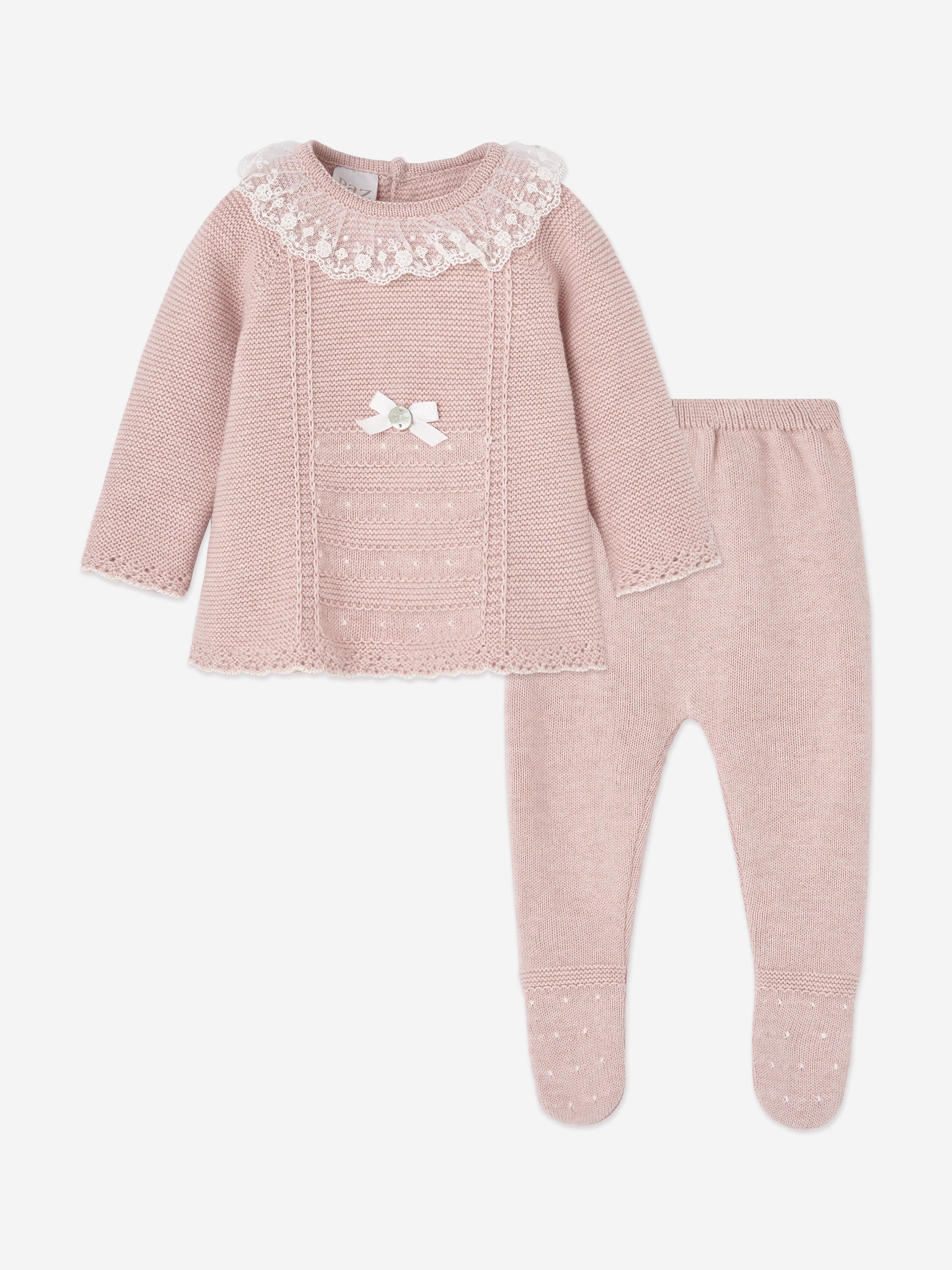 Baby Girls Knitted 2 Piece Set in Pink