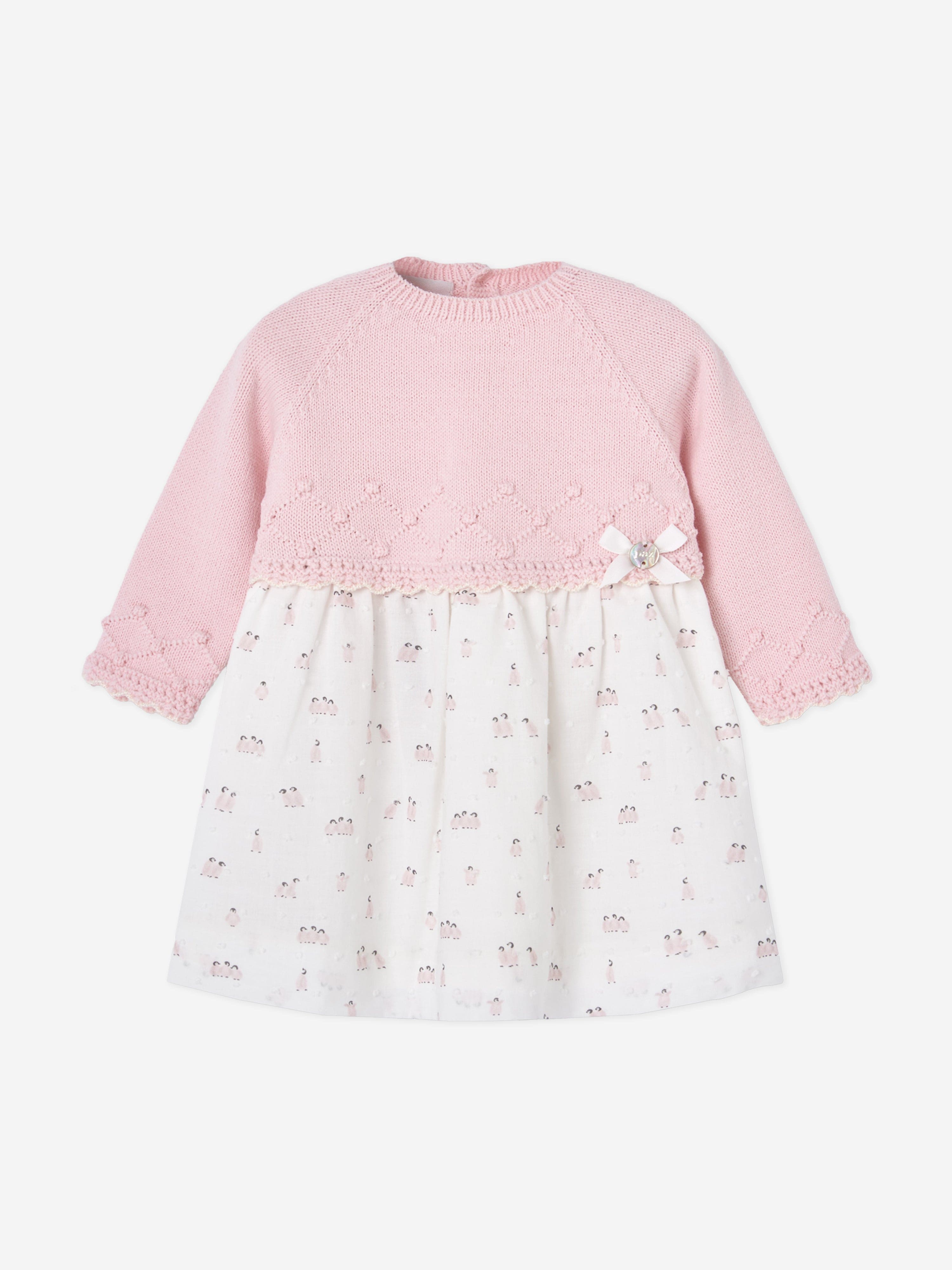 Paz Rodriguez Baby Girls Cotton and Wool Dress in Pink