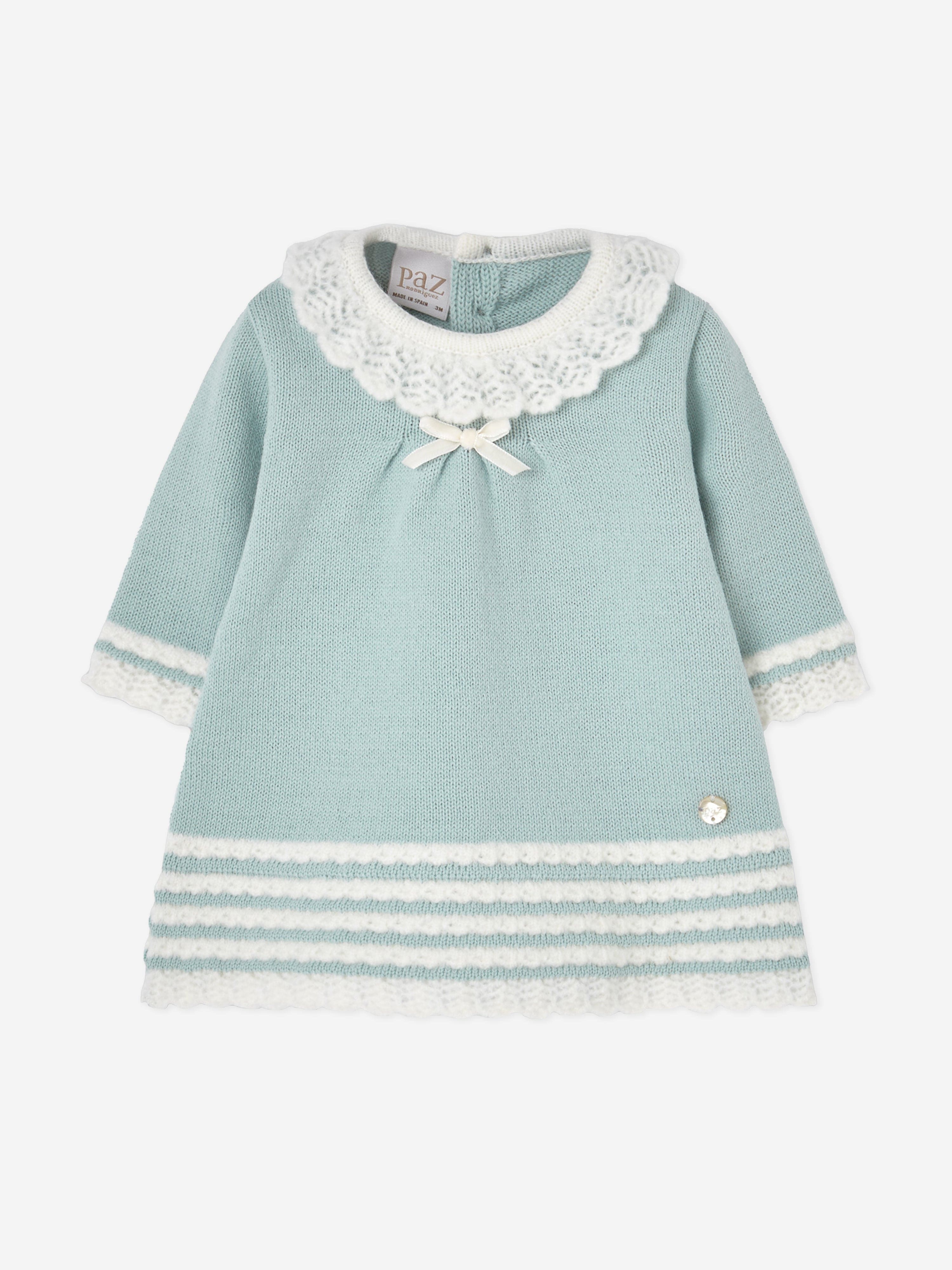 Paz Rodriguez Baby Girls Knitted Dress in Green