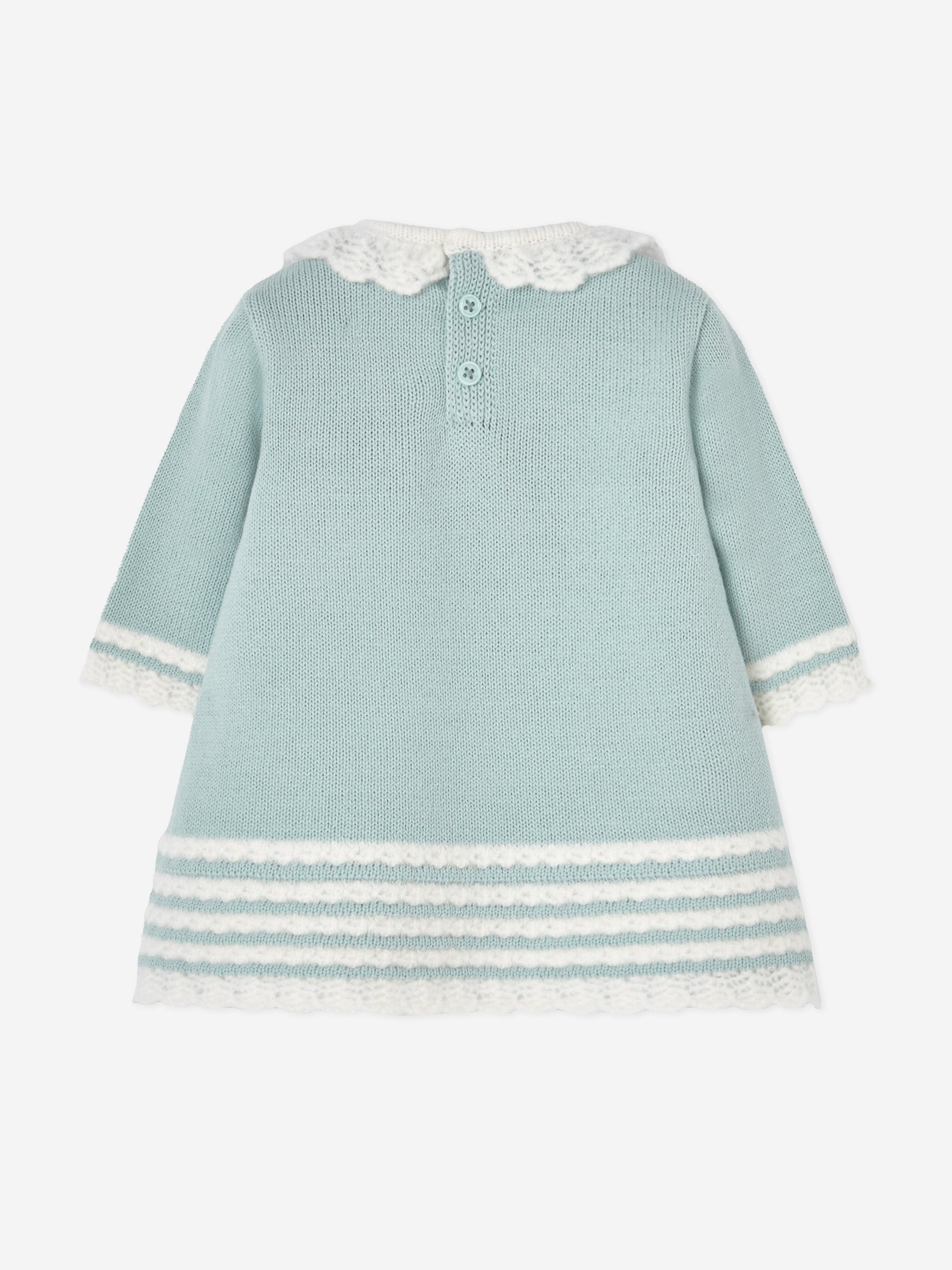 Paz Rodriguez Baby Girls Knitted Dress in Green