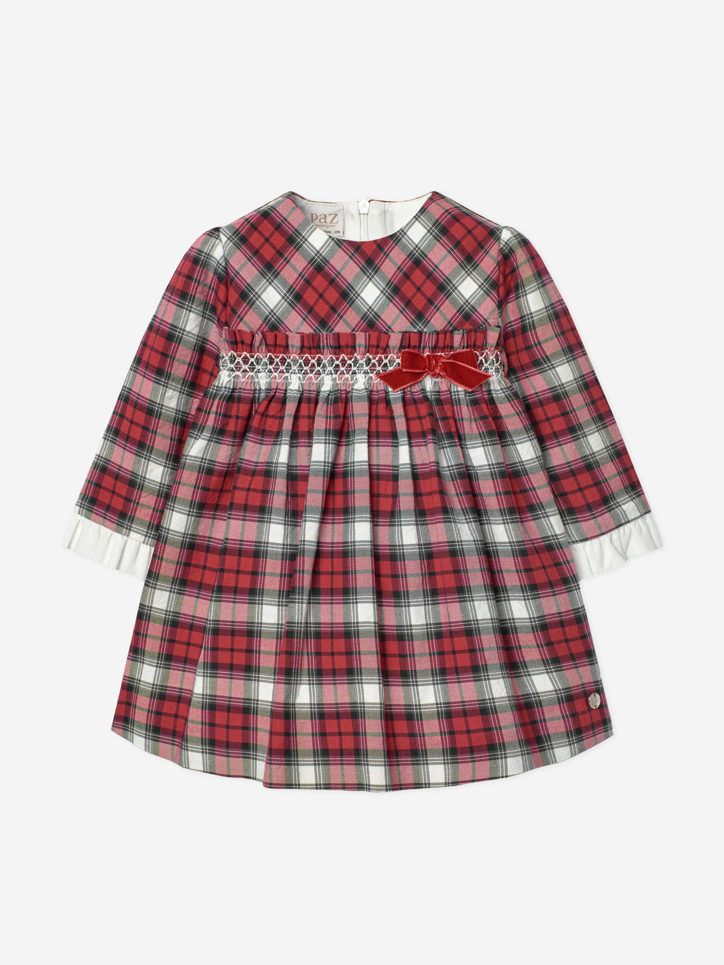 Paz Rodriguez Girls Tartan Dress in Red