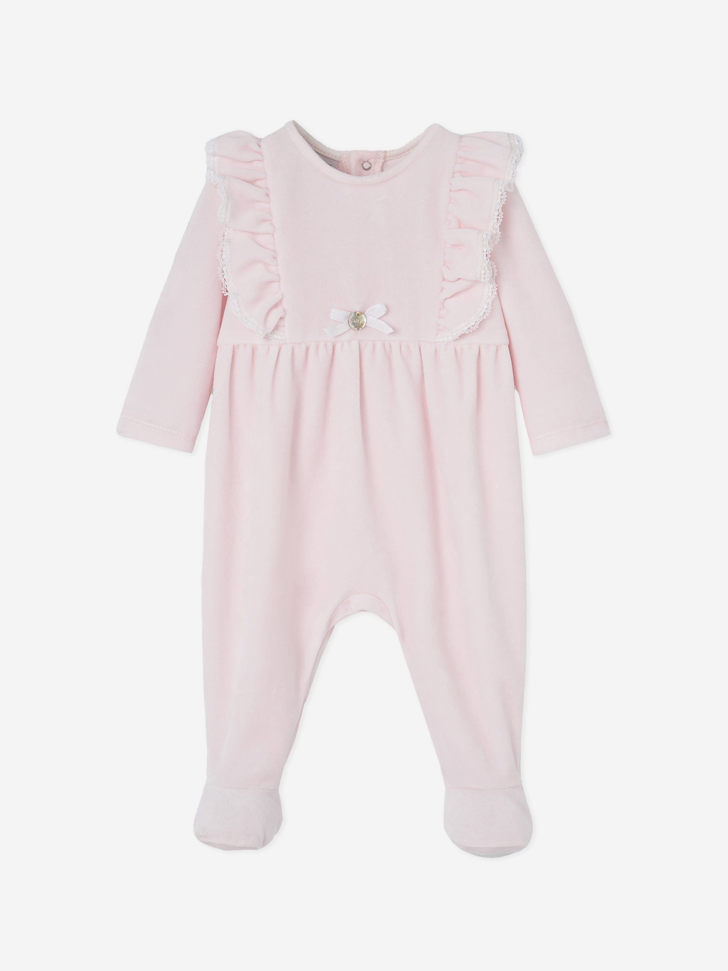 Baby Girls Frilly Babygrow in Pink