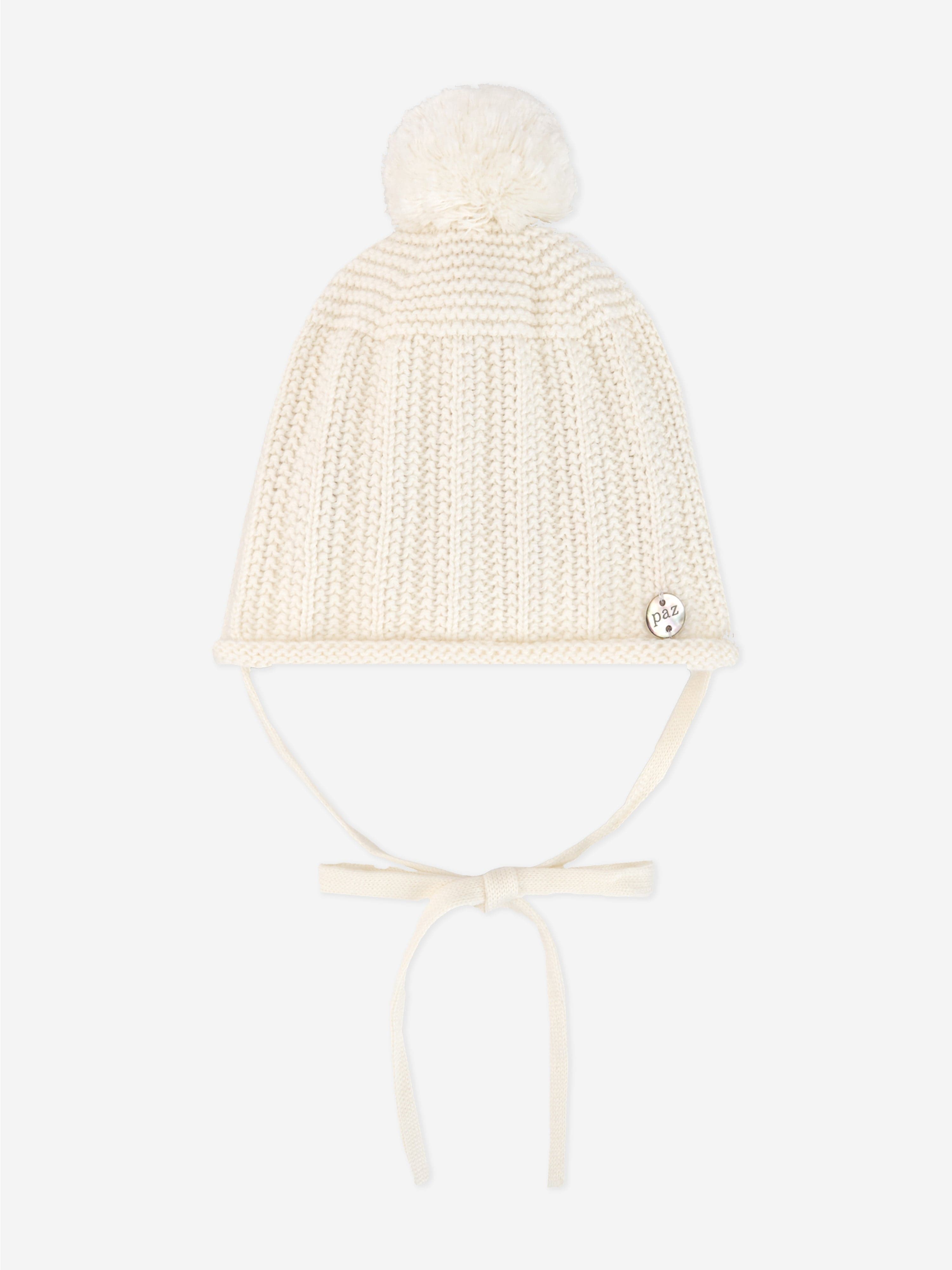 Baby Cotton and Cashmere Knit Hat in Ivory