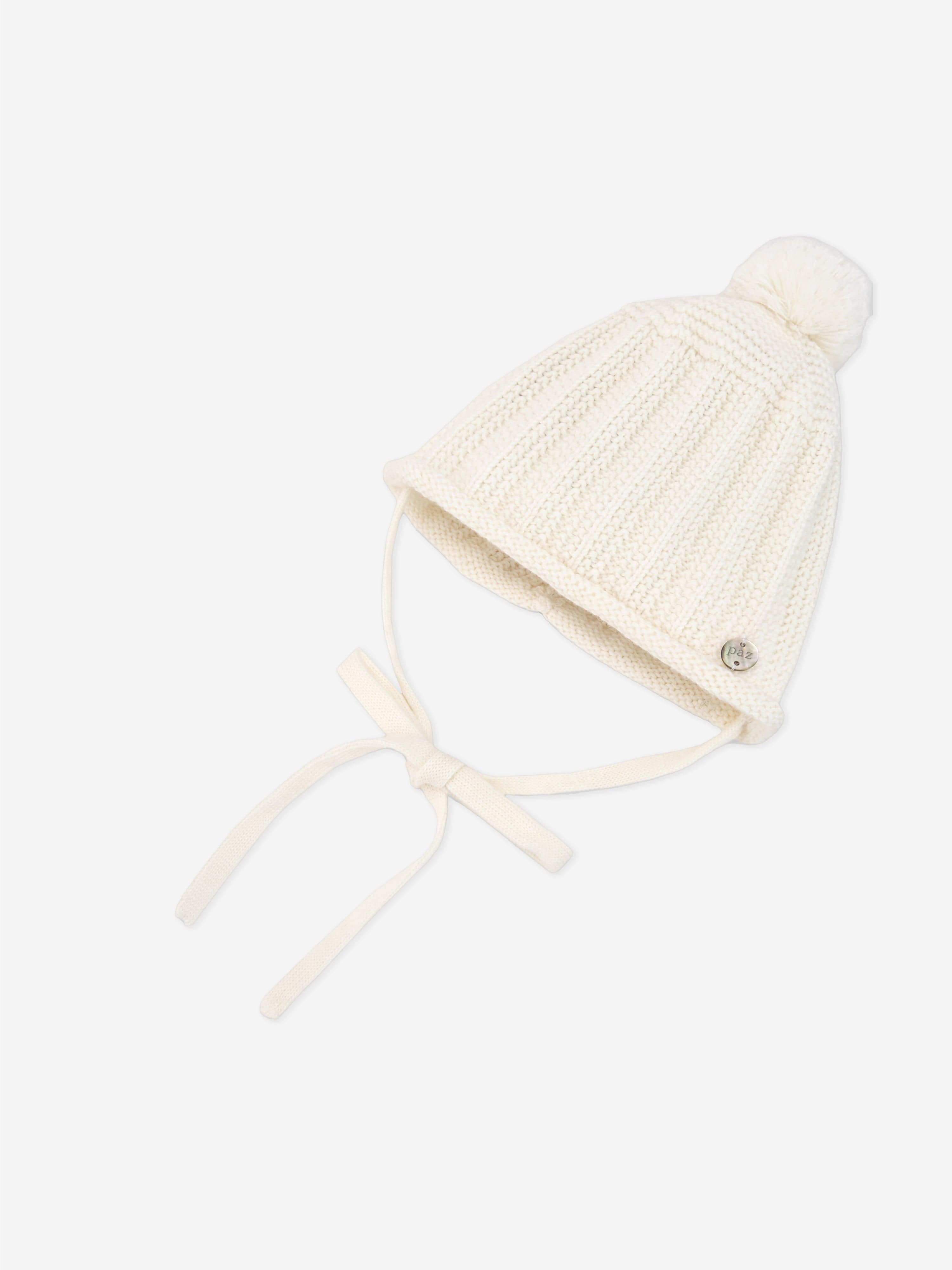 Baby Cotton and Cashmere Knit Hat in Ivory