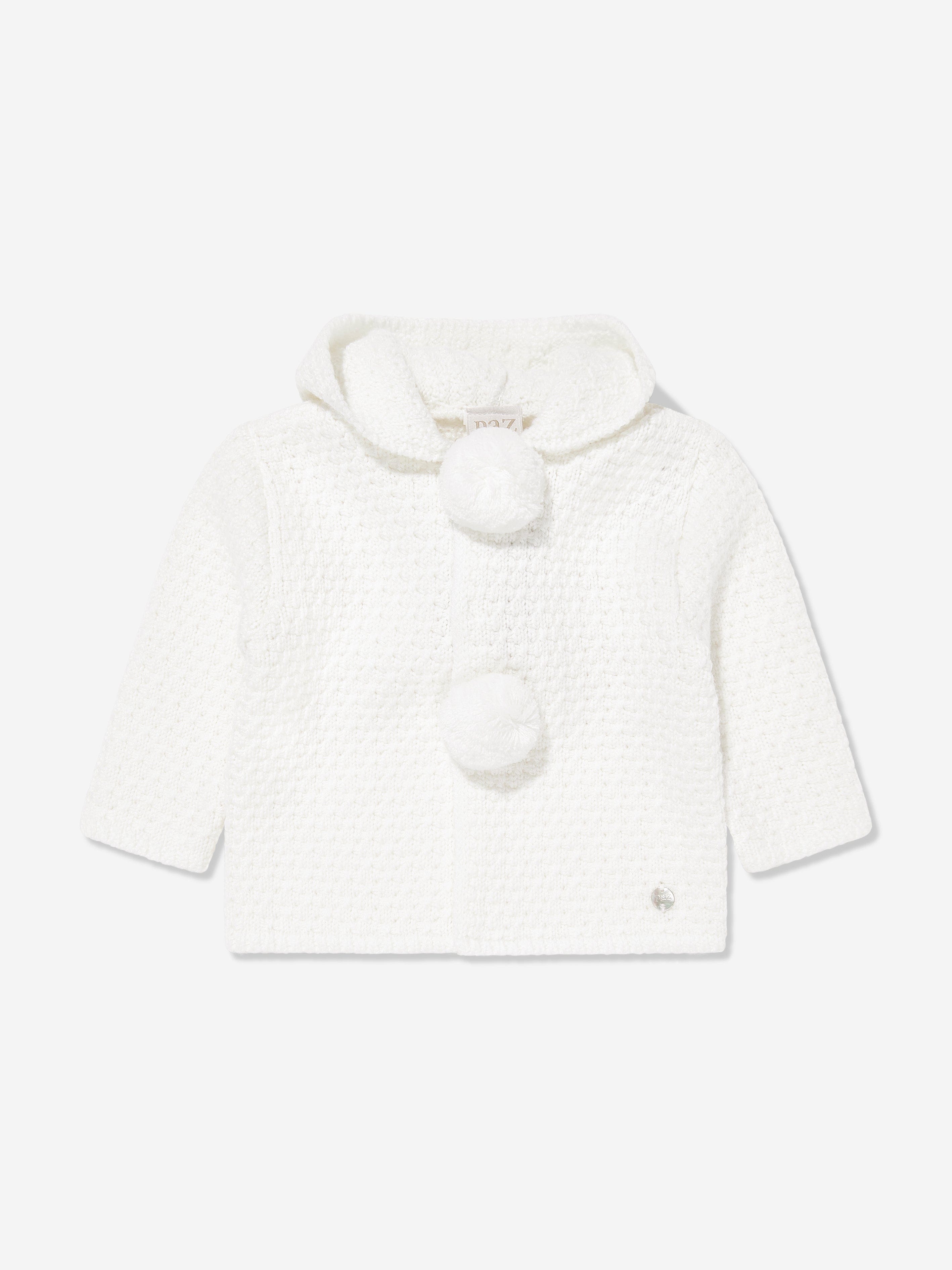 Baby Wool Knitted Coat in Ivory