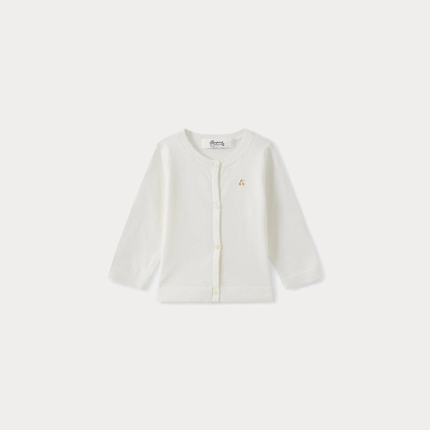 Baby Girls White Cotton Cardigan