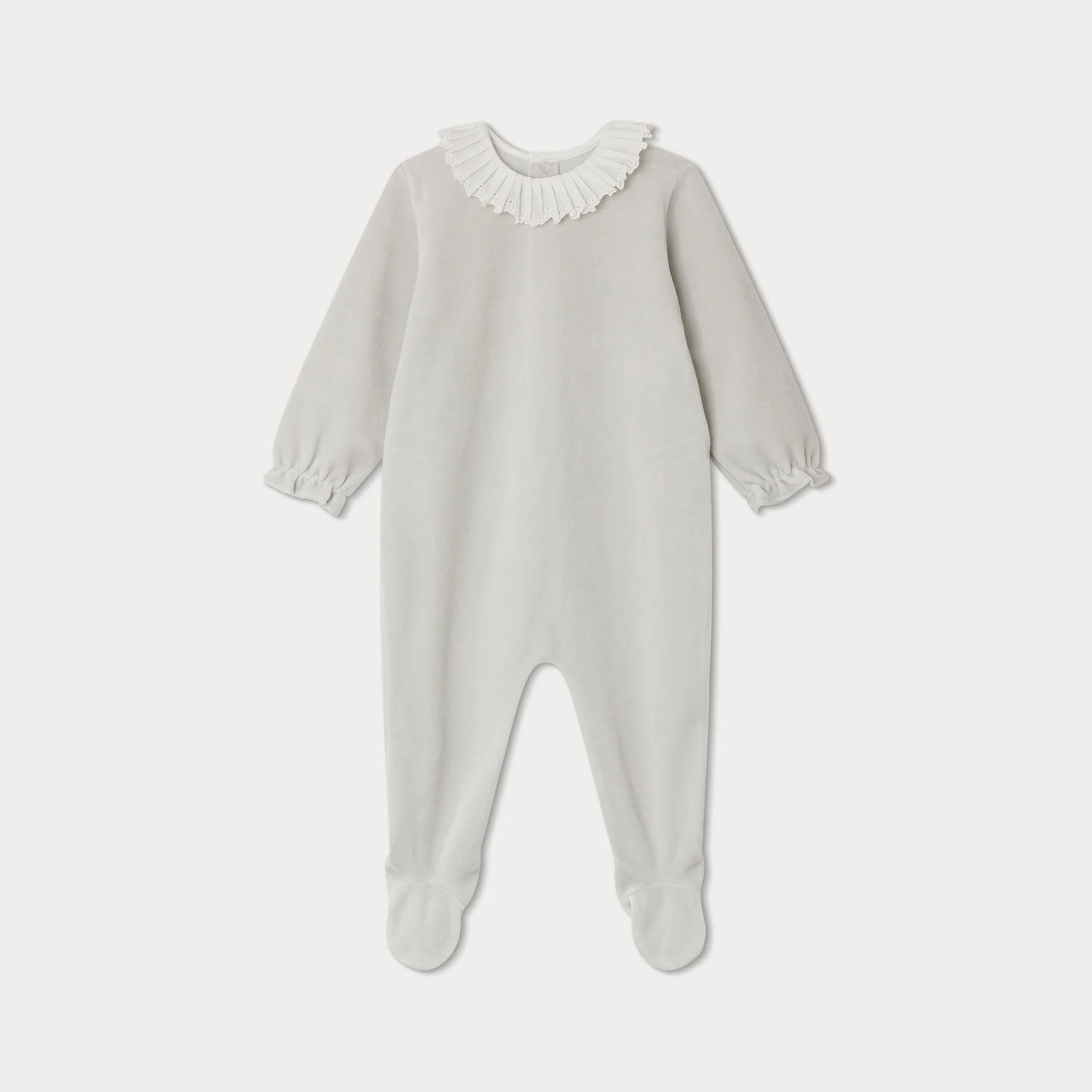 Baby Boys & Girls Grey Cotton Babysuit