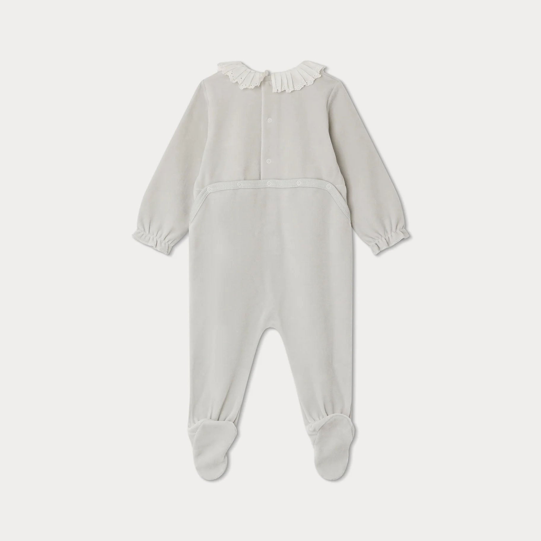 Baby Boys & Girls Grey Cotton Babysuit