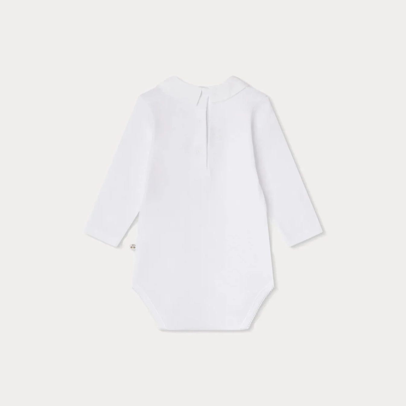 Baby Boys & Girls White Cotton Babysuit