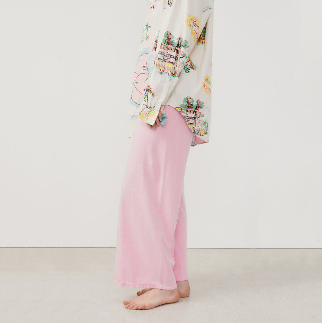 Women Light Pink Cotton Trousers