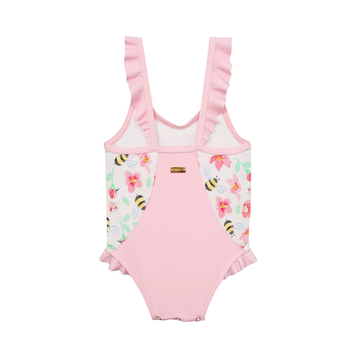Girls Pink Floral Swimsuit