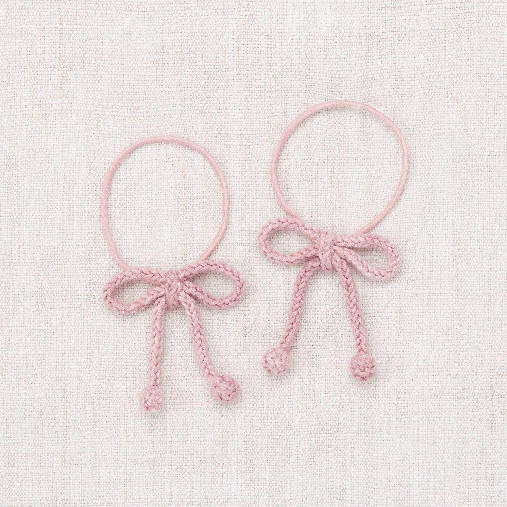 Girls Pink Popcorn Bow Elastic Hair Ring