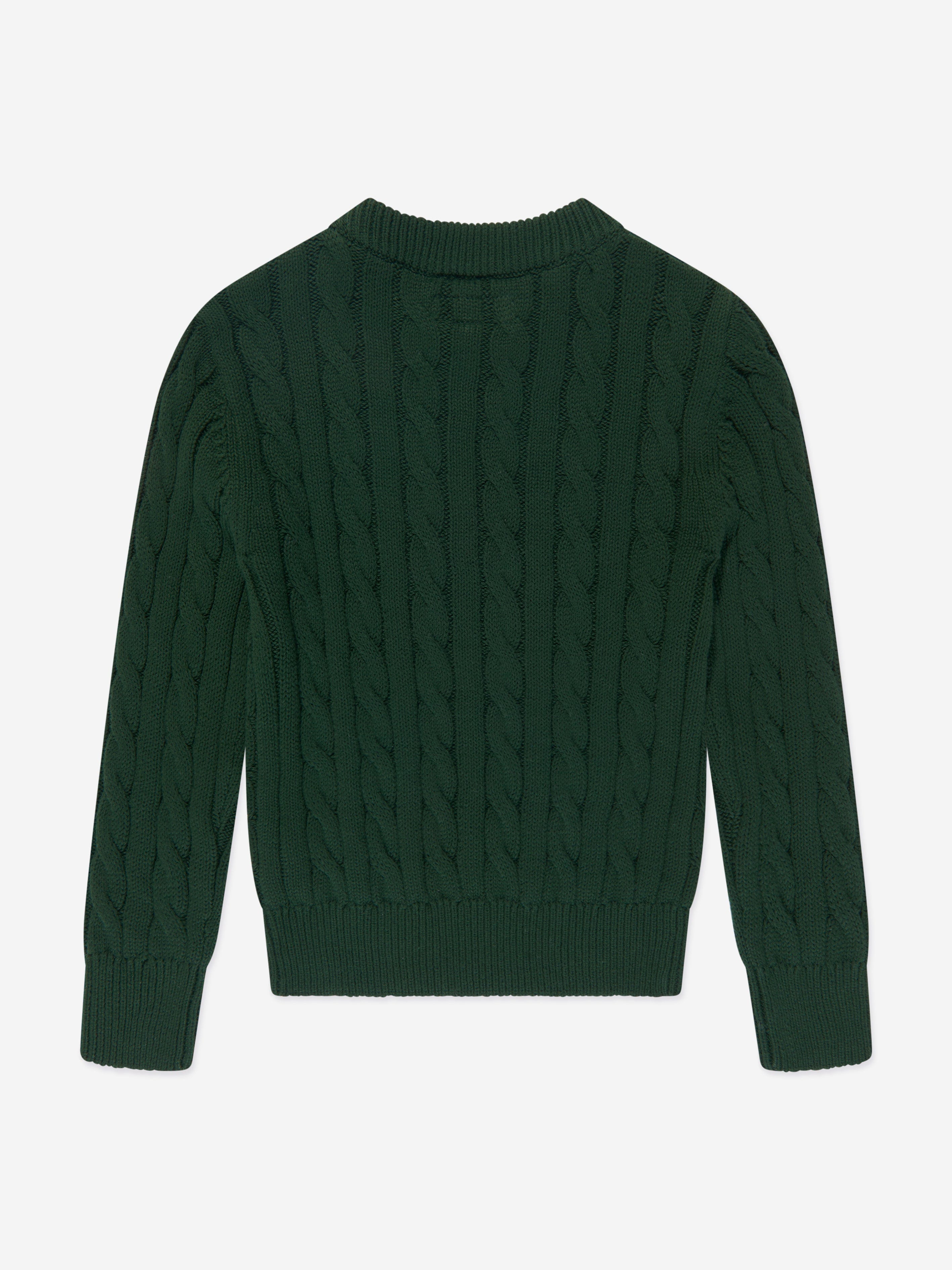 Rachel Riley Boys cable Knit Jumper in Green