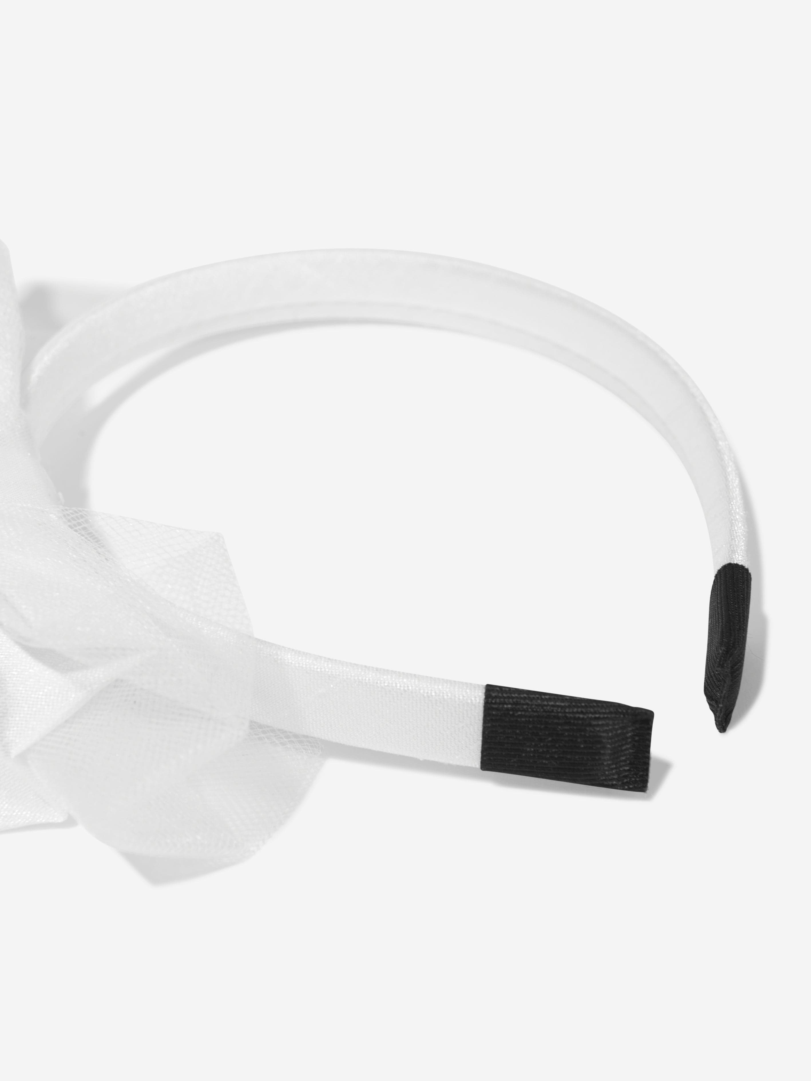 Rachel Riley Girls Tulle Bow Headband in Ivory