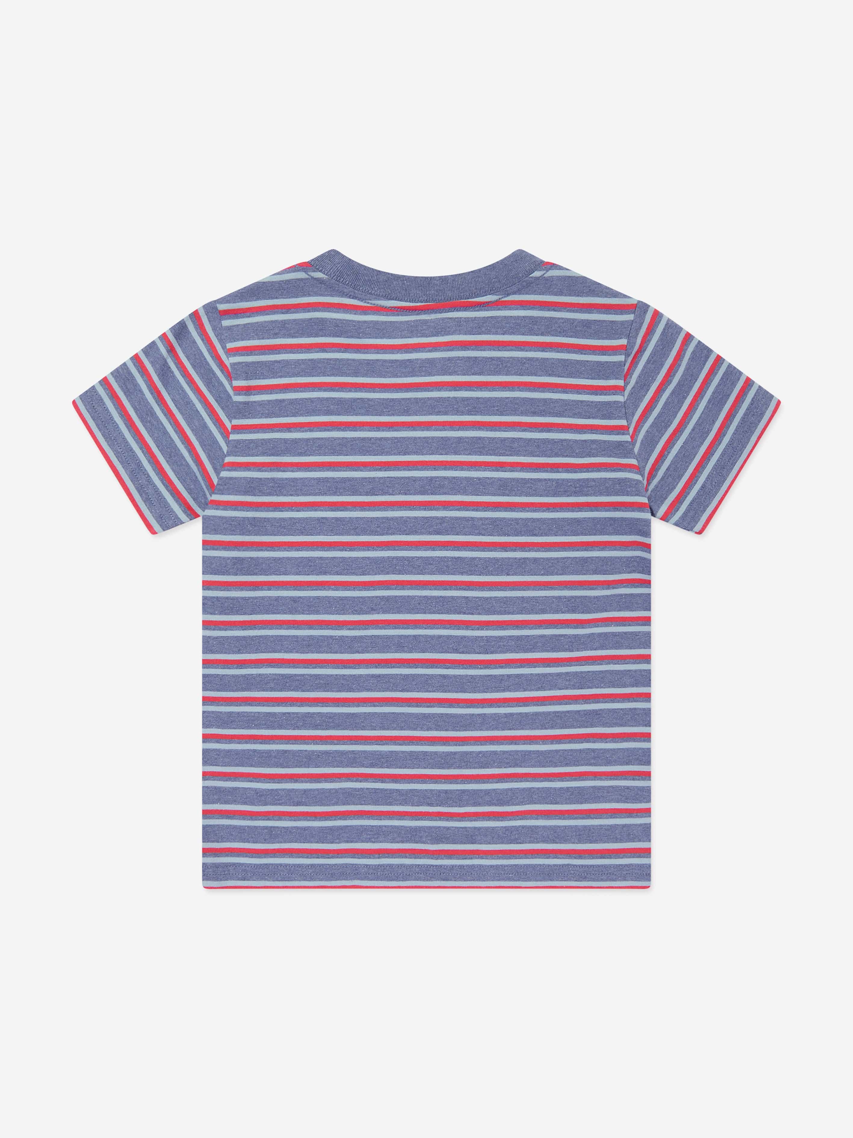 Ralph Lauren Boys Striped Logo T-Shirt in Blue