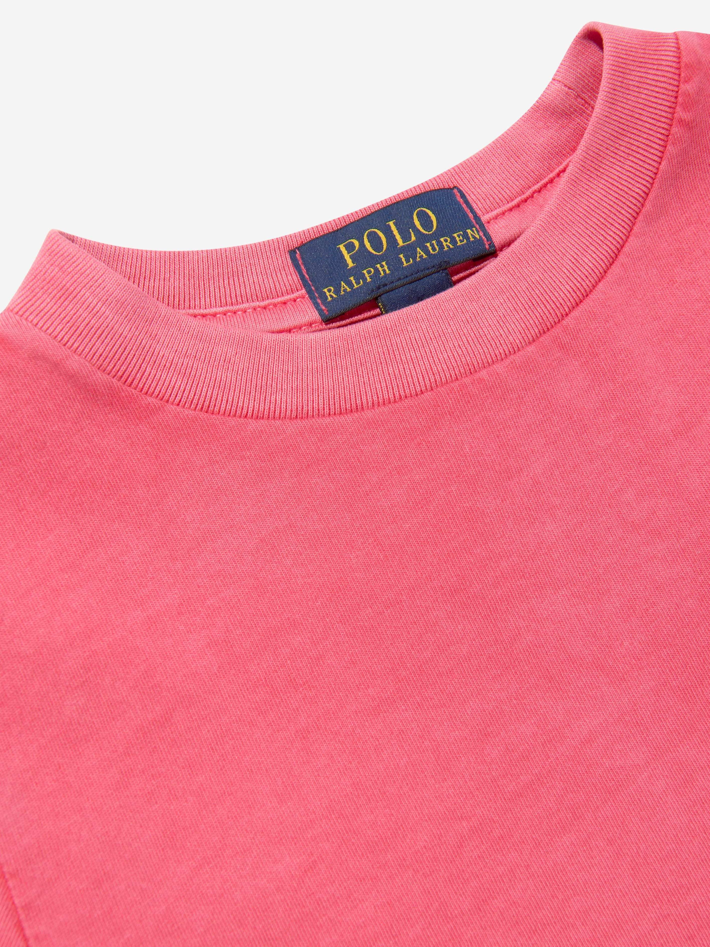 Ralph Lauren Boys Logo Pocket T-Shirt in Pink