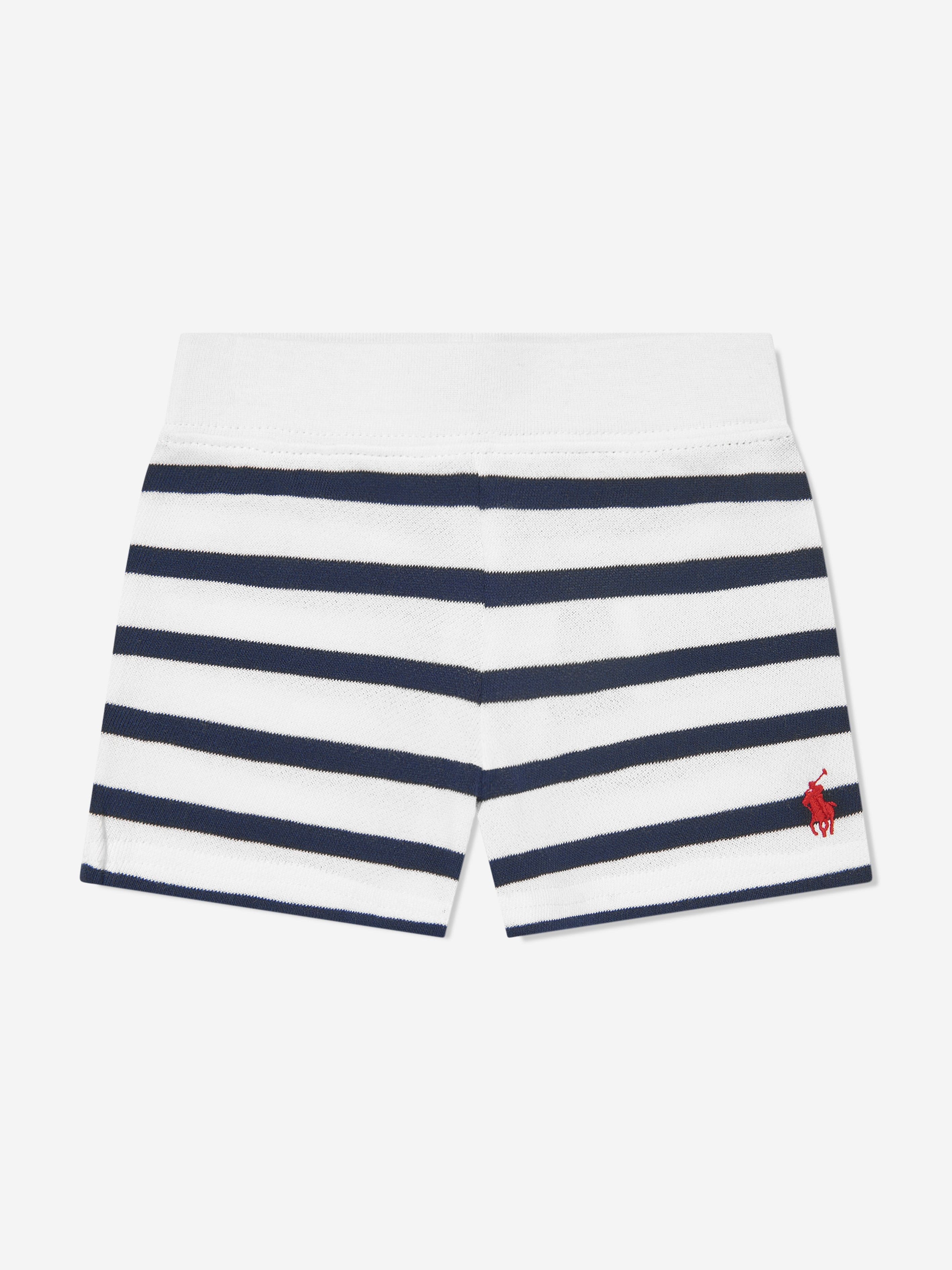 Ralph Lauren Baby Boys Striped Shorts Set in White