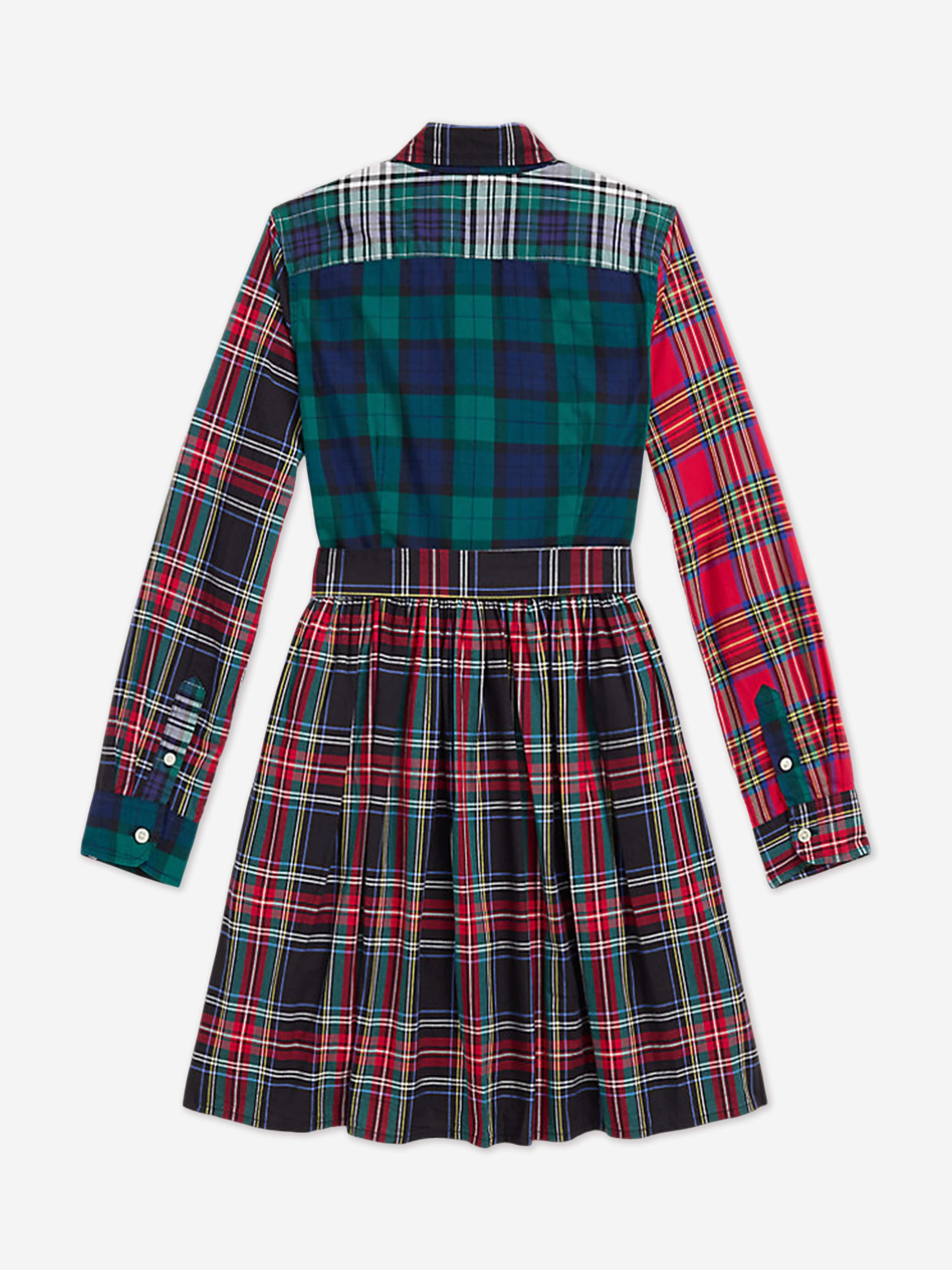 Ralph Lauren Girls Plaid Shirt Dress in Multicolour