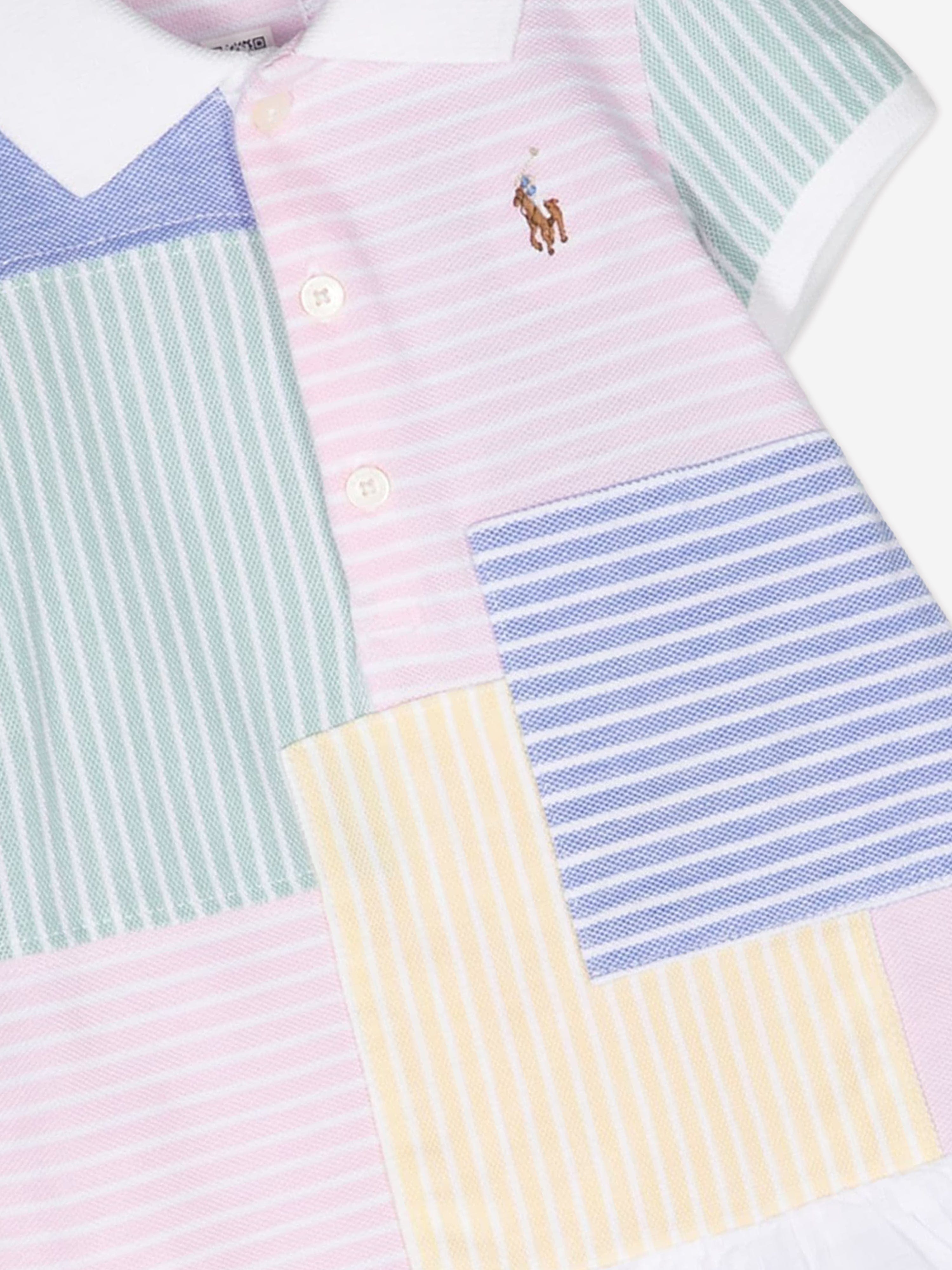 Ralph Lauren Baby Girls Patchwork Dress in Multicolour
