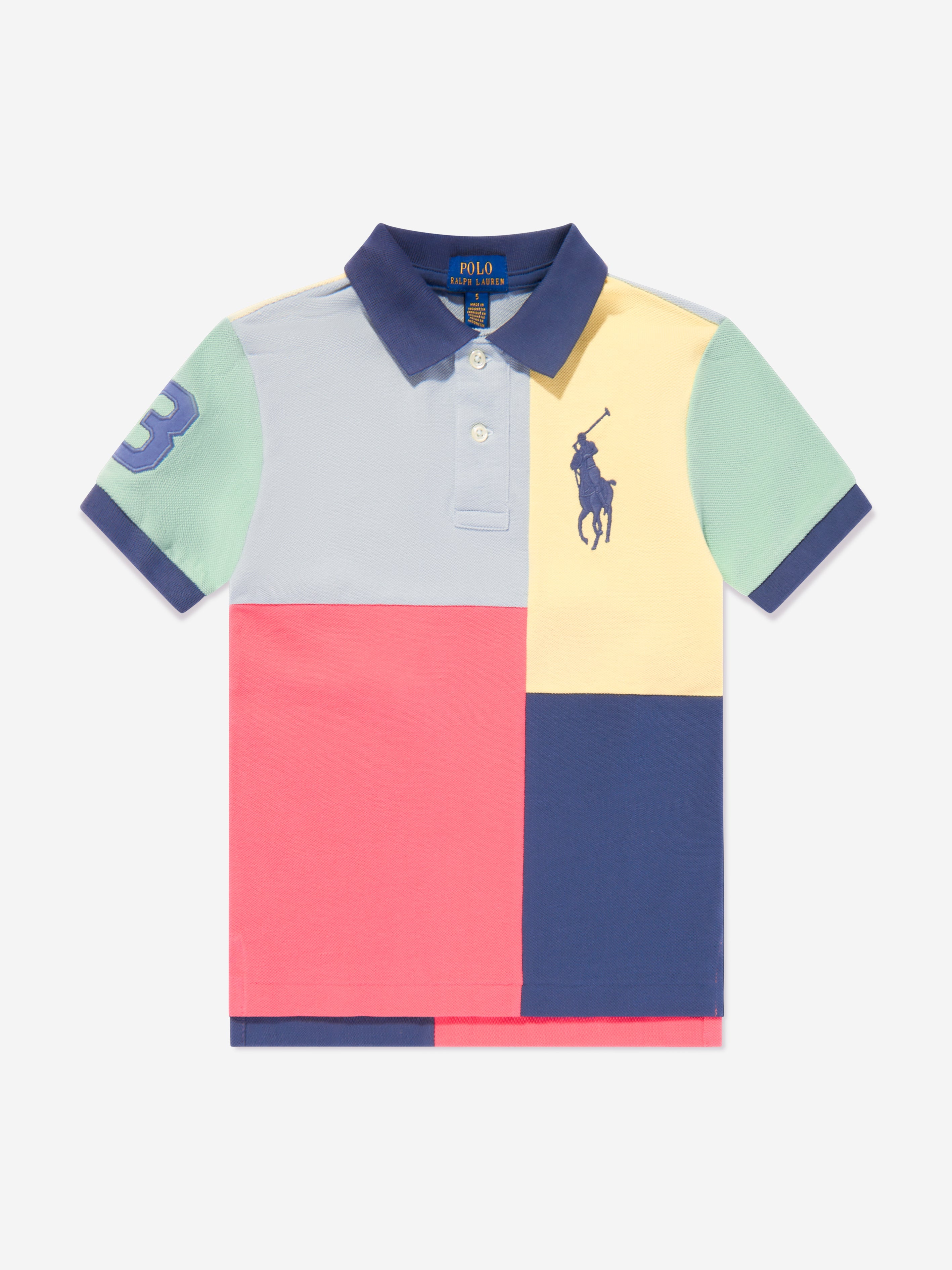 Boys Colourblock Polo Shirt in Multicolour