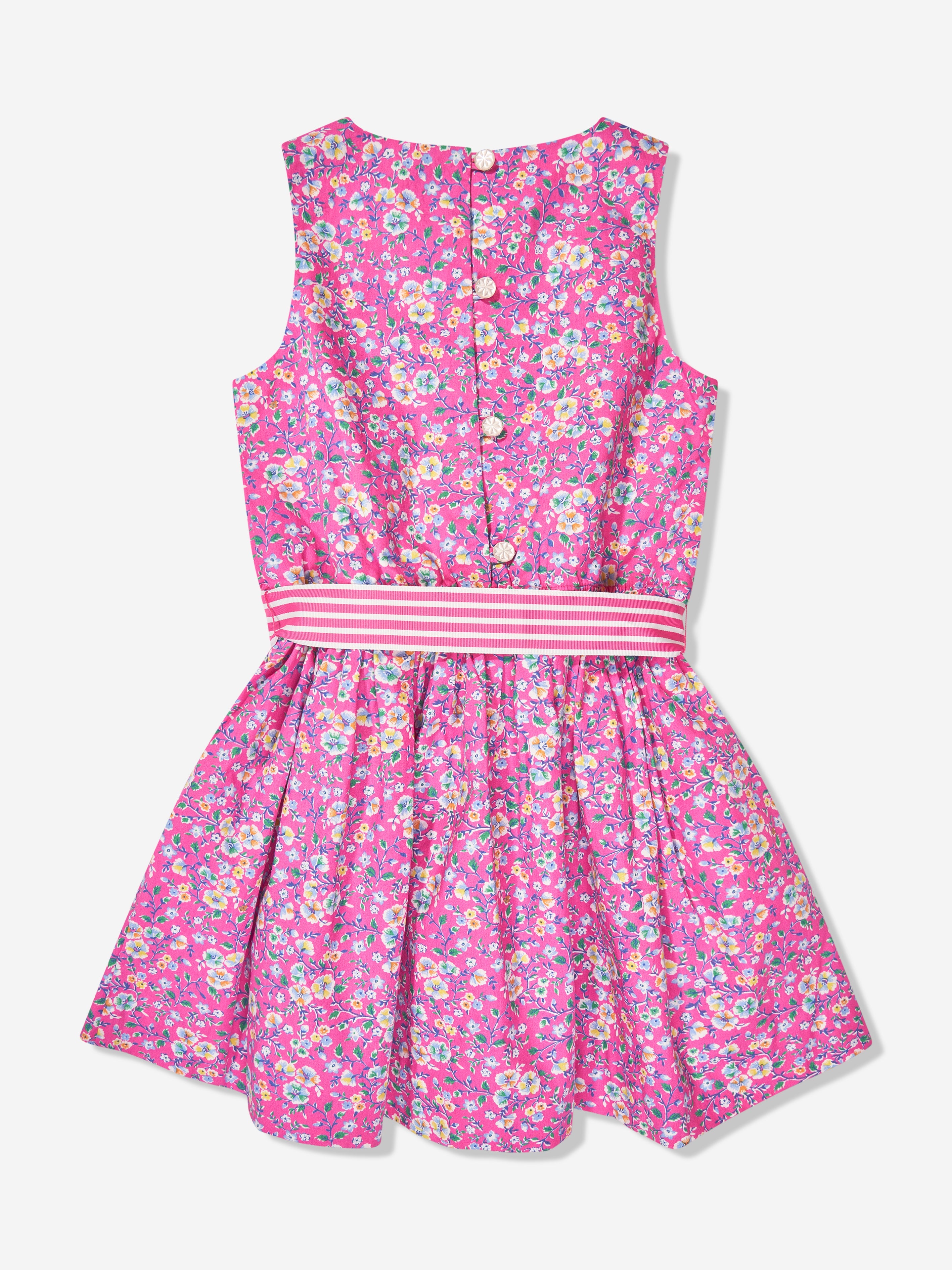 Girls Floral Fit And Flare Dress in Pink