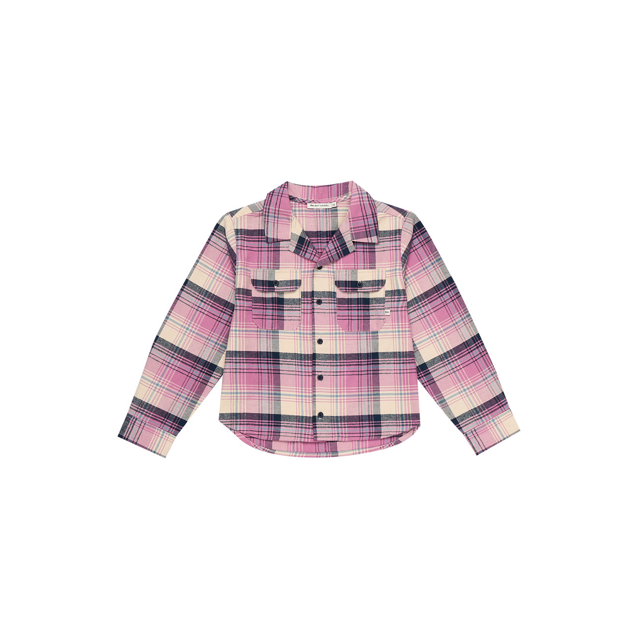Girls Pink Check Cotton Shirt