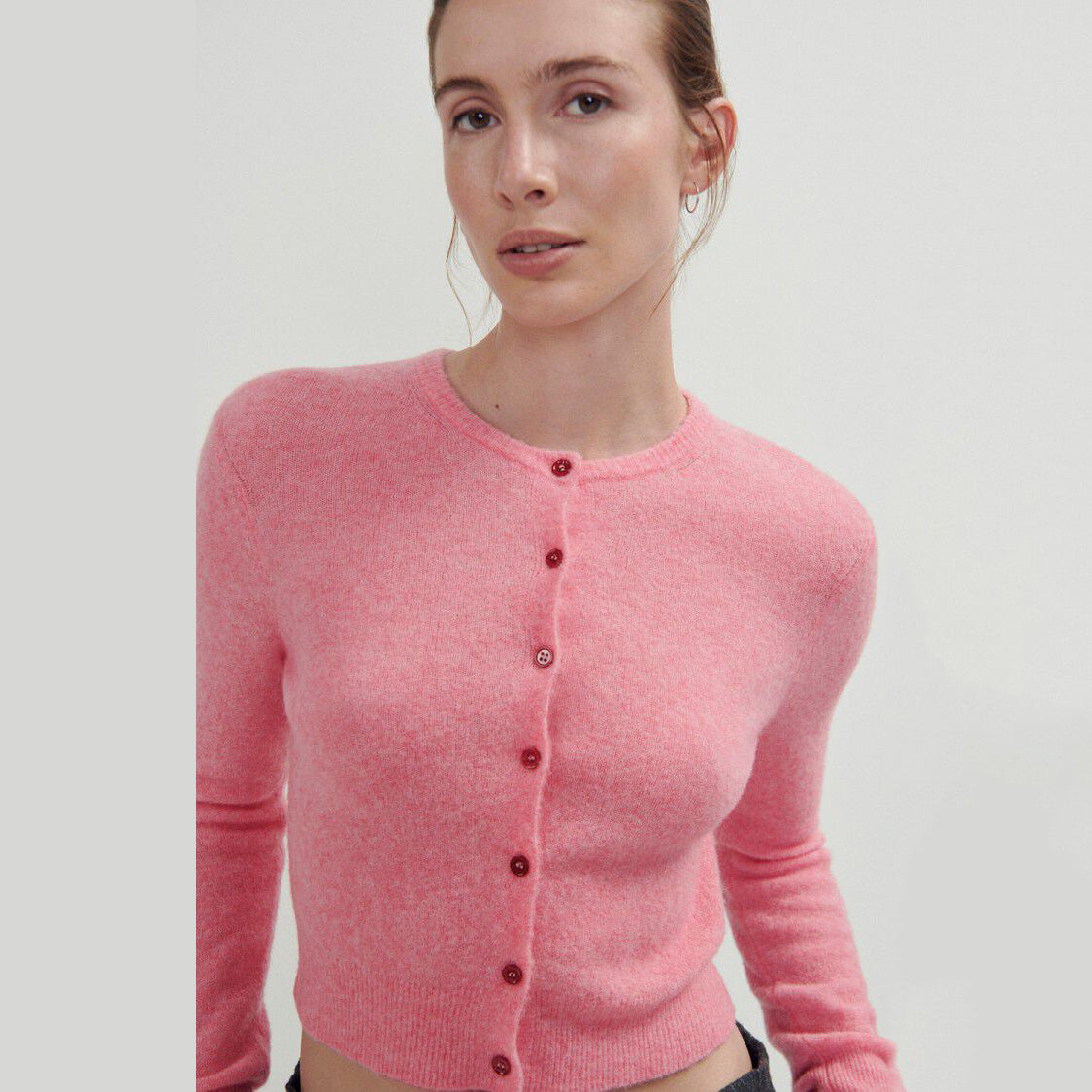 Girls Pink Wool Cardigan