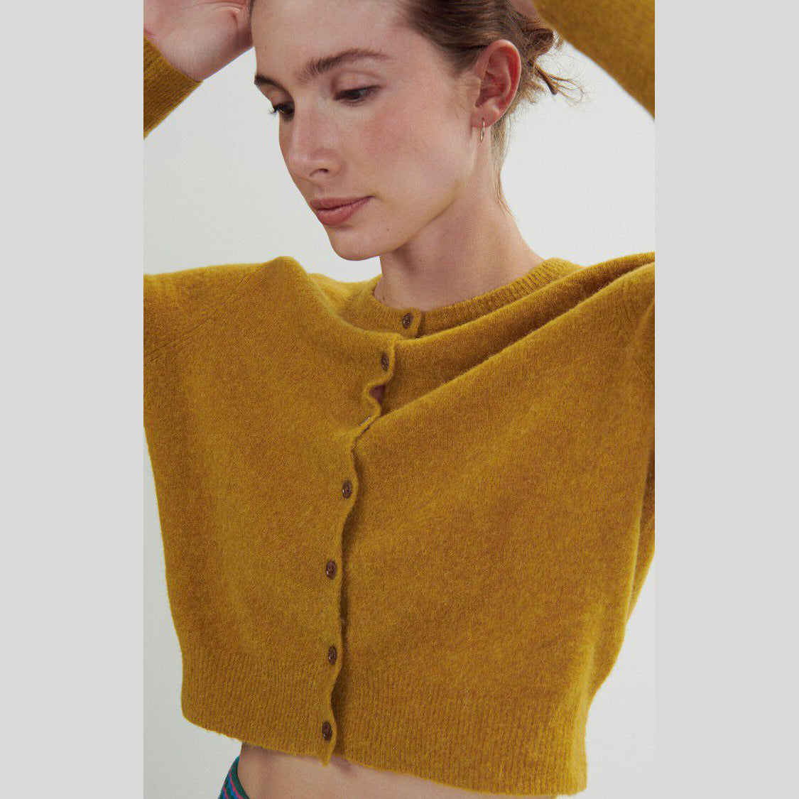 Girls Yellow Wool Cardigan