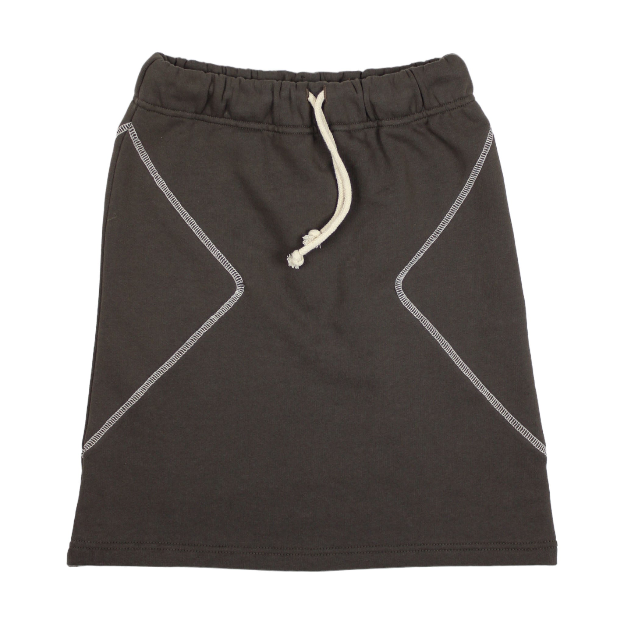 Girls Dark Grey Cotton Logo Skirt