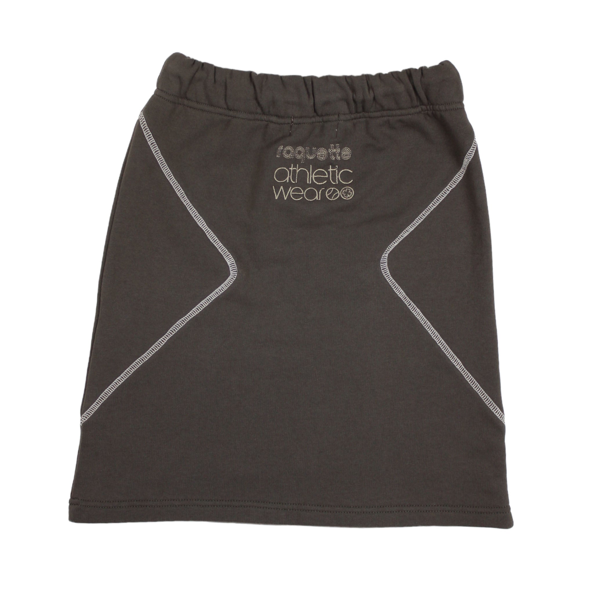 Girls Dark Grey Cotton Logo Skirt